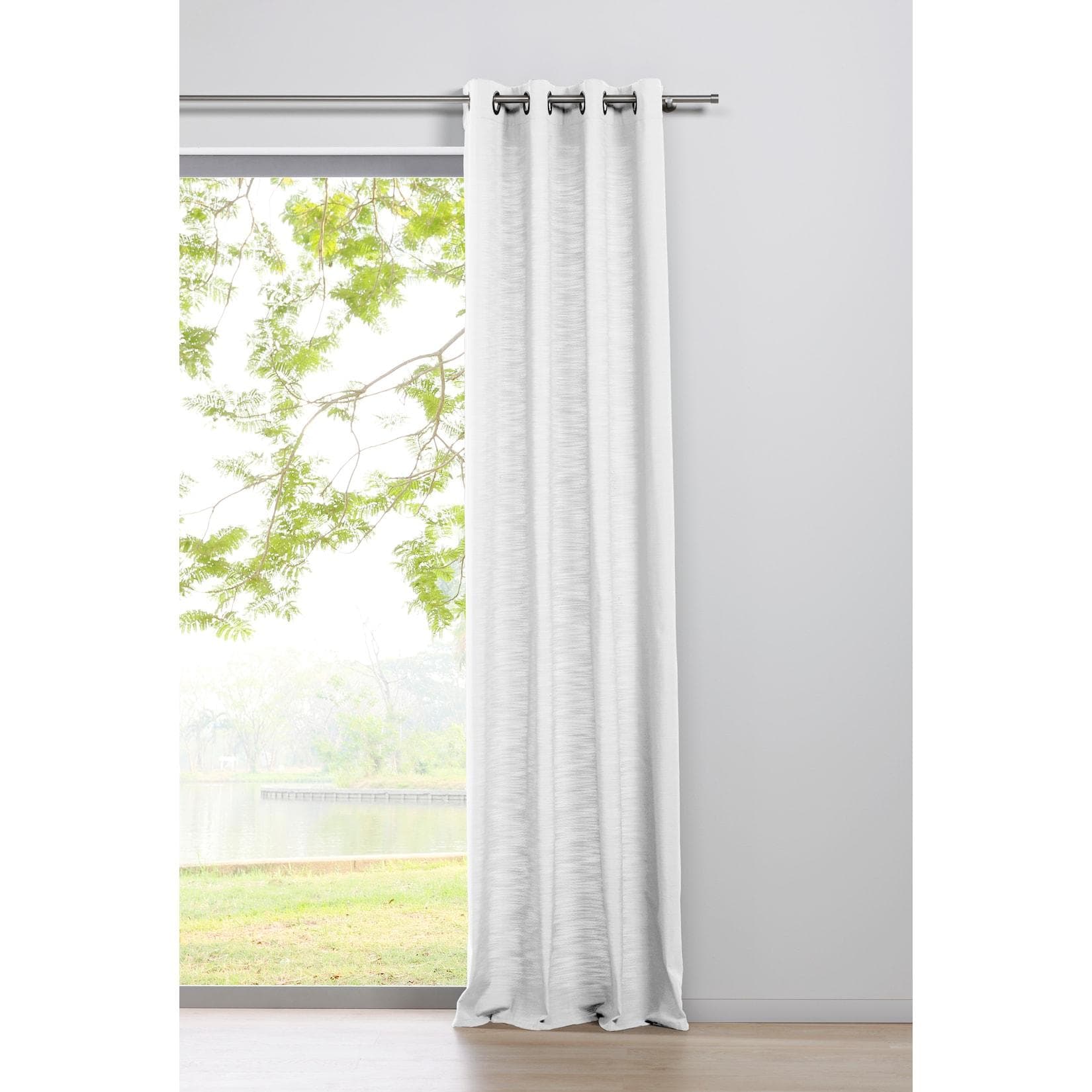 Ondeco Ösenschal Blickdicht Schals Gardinen Öse Ösengadine Vorhänge 1er Set Weiß