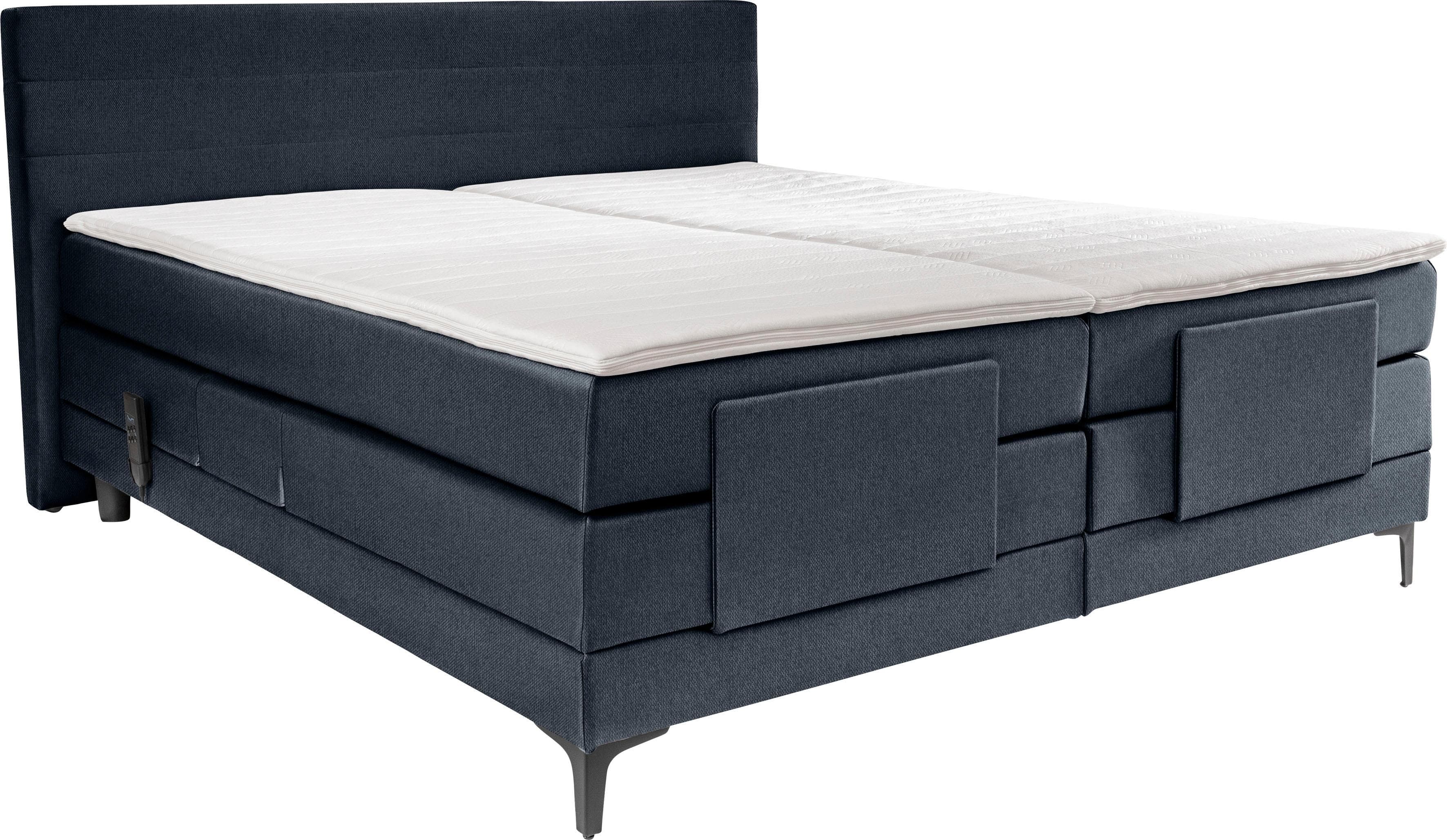 alina Boxspringbett Powell Blau Motor & Topper