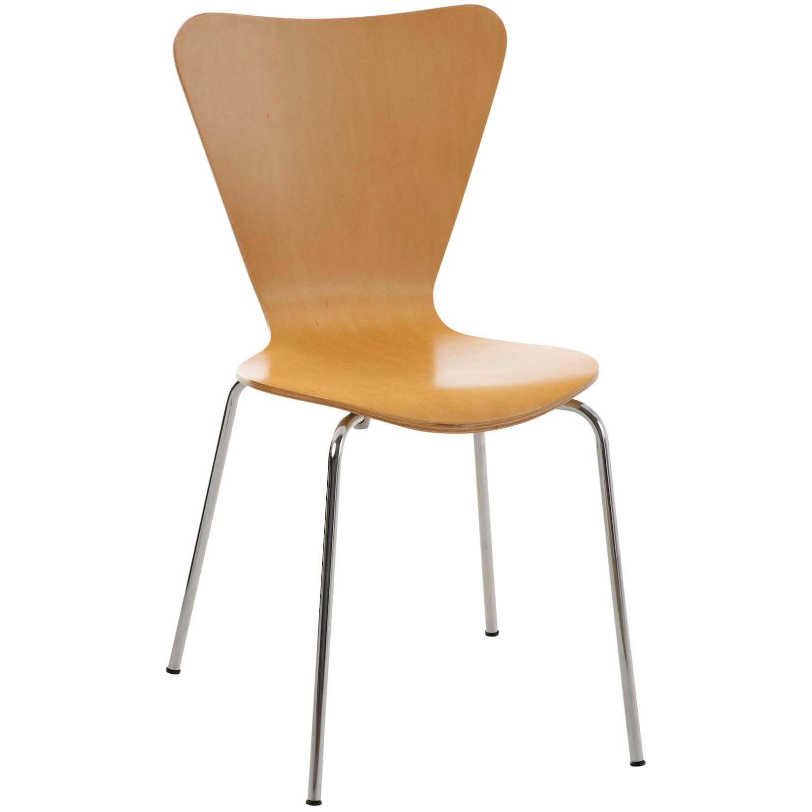 Stapelbarer Besucherstuhl aus lackiertem Holz