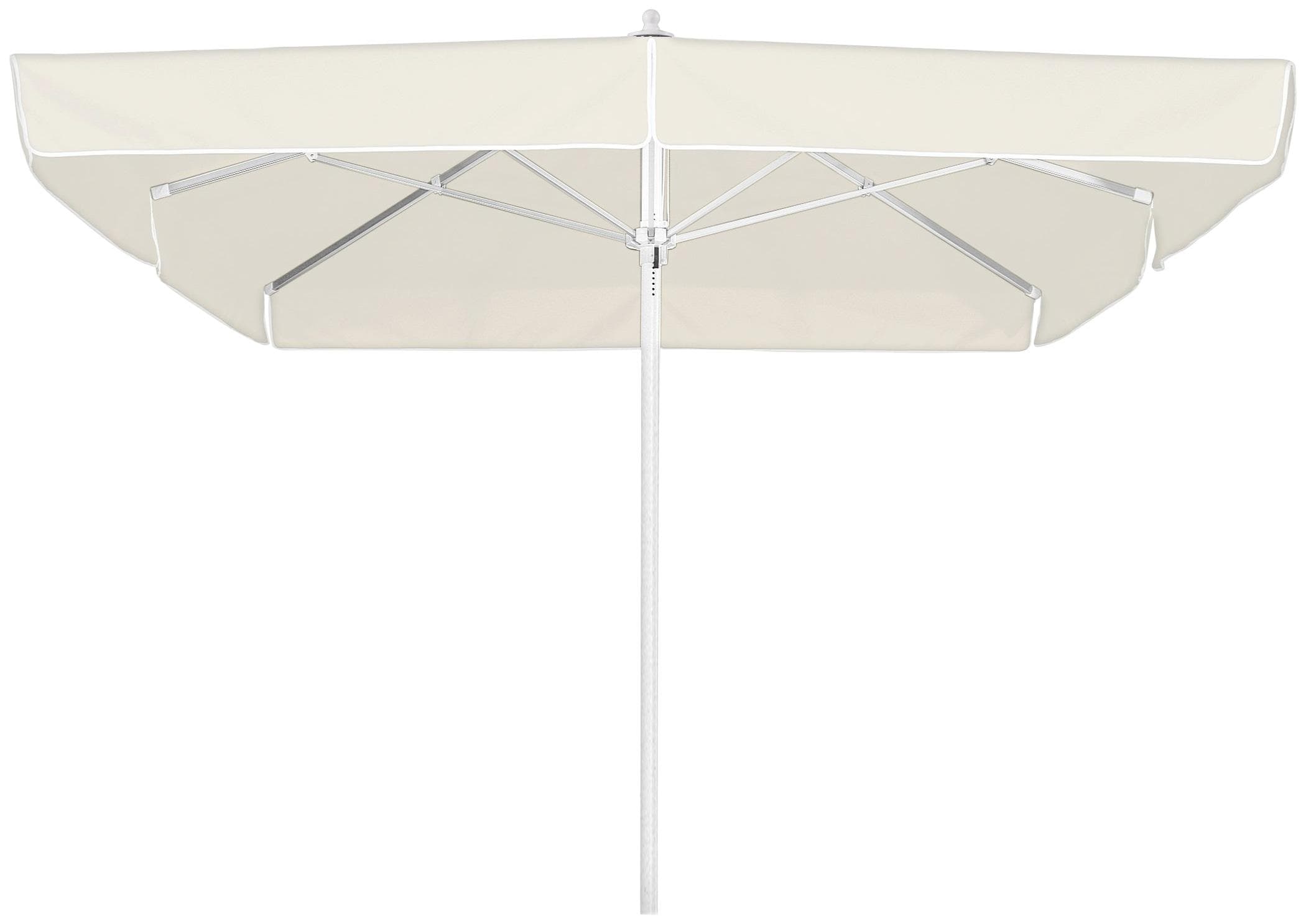 Marktschirm quadratisch, Aluminium, Polyester, weiß, 300x250x5,5 cm