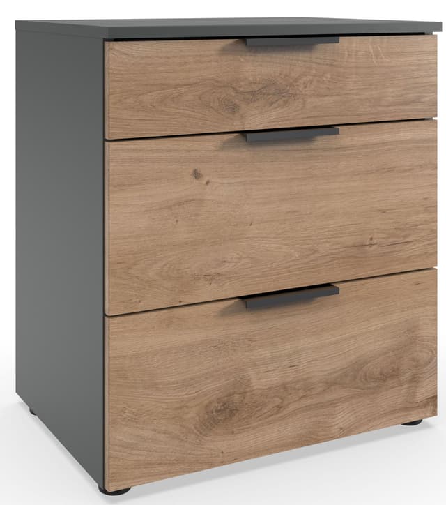 Wimex Nachtkommode Level by fresh to go - Holz, 3 Schubladen mit Soft-Close