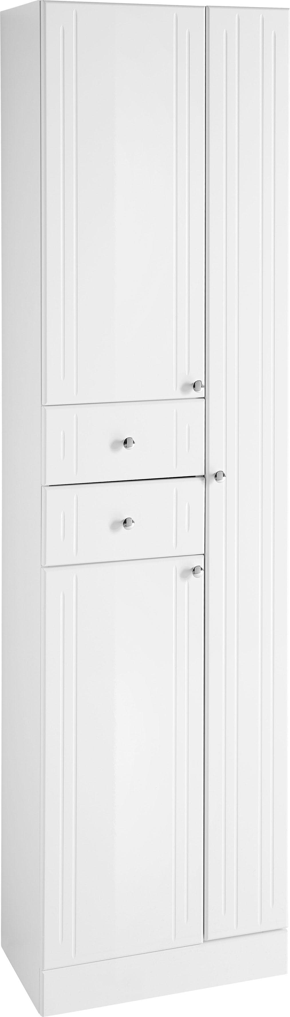 Badezimmerschrank mit 3 Türen und 2 Schubladen | inkl. Türdämpfer