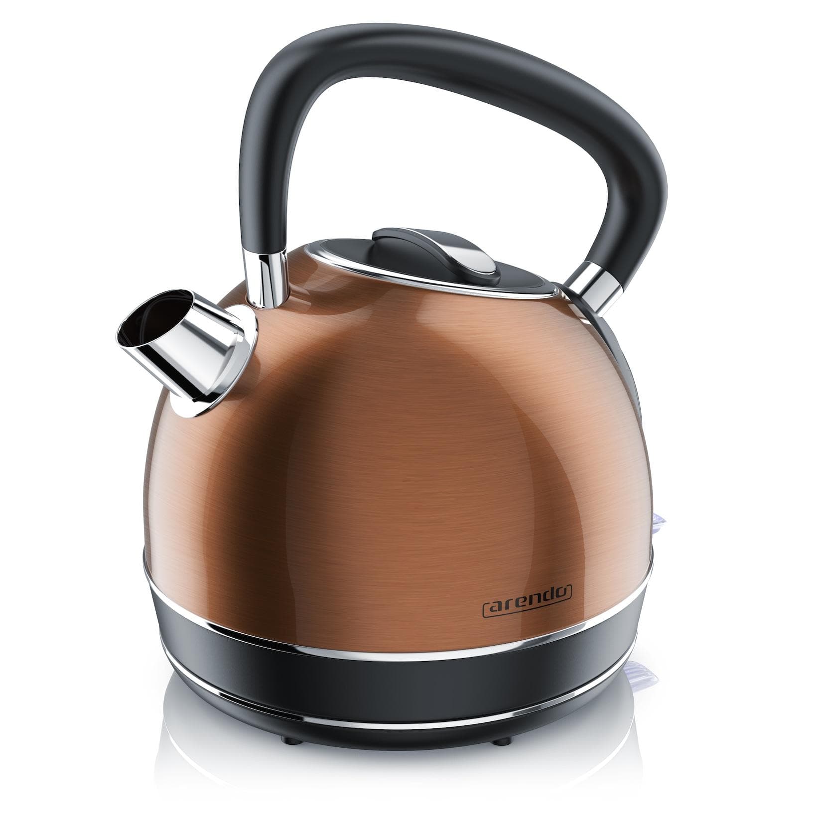 Arendo Wasserkocher 1,7 l 2200 W Edelstahl Retro Style Vintage