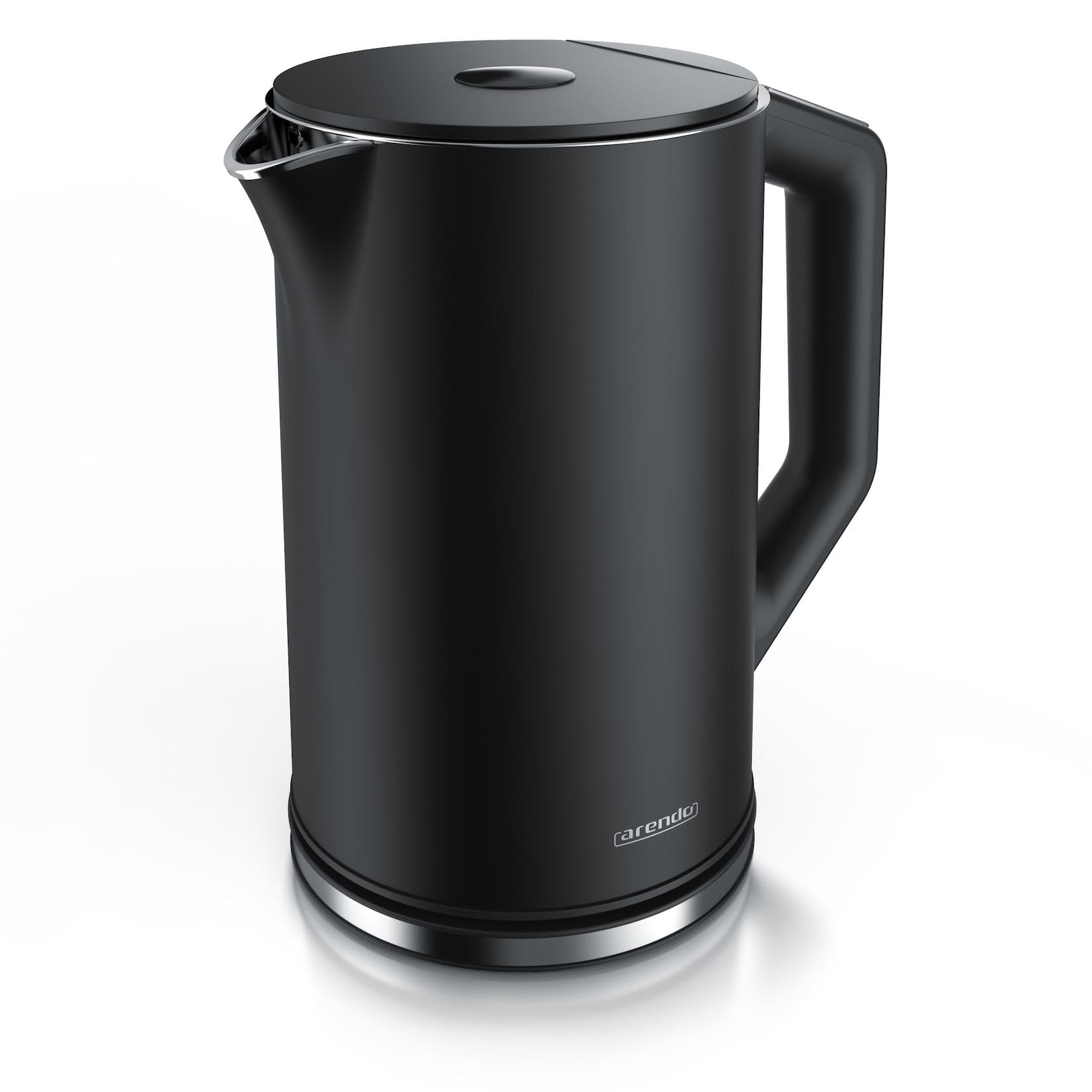 Arendo Wasserkocher 1,5 Liter LED-Display Edelstahl Schwarz