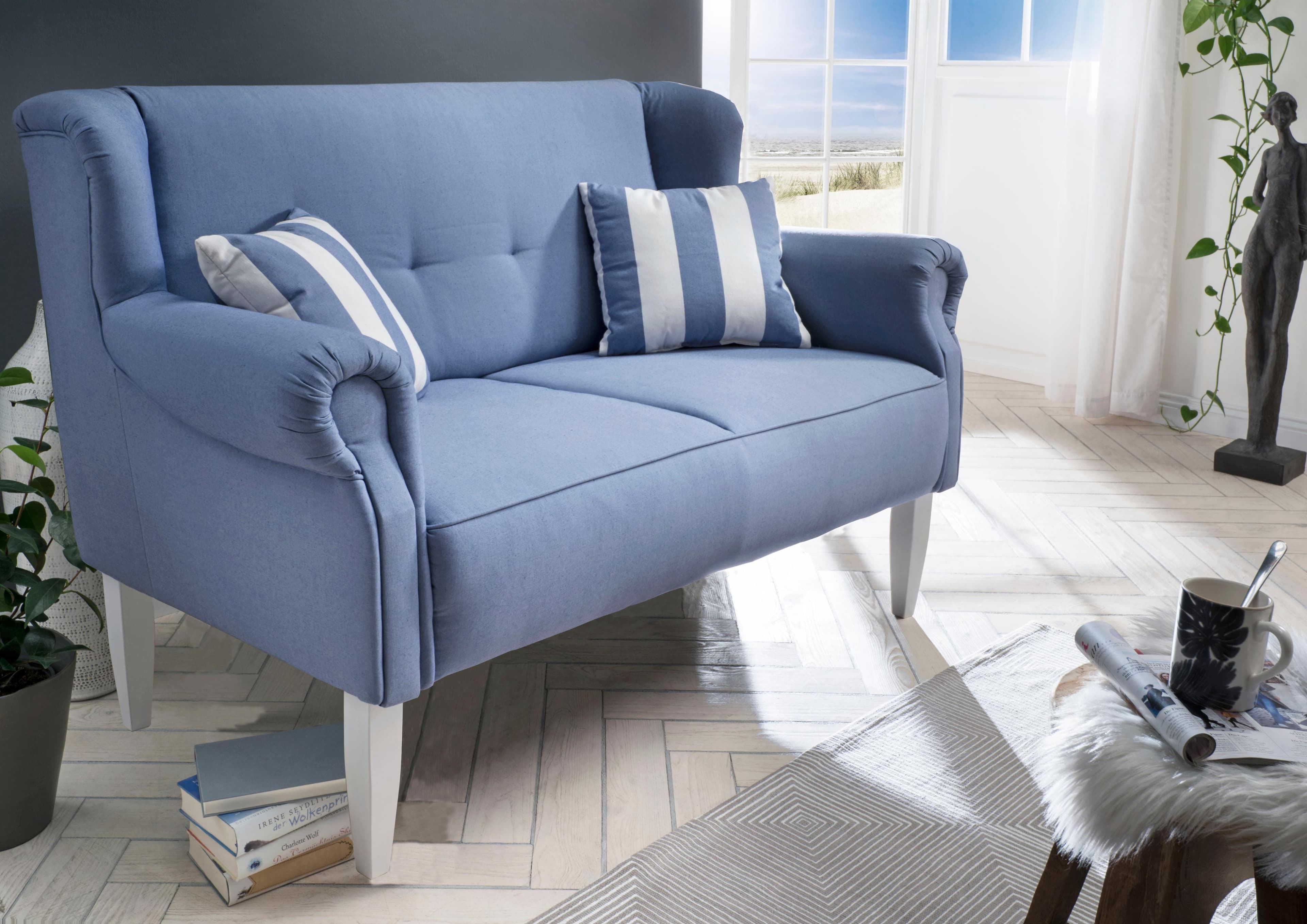 Gemütliches KüchenSofa mit gestreiften Zierkissen - Diverse Stoffe & Farben