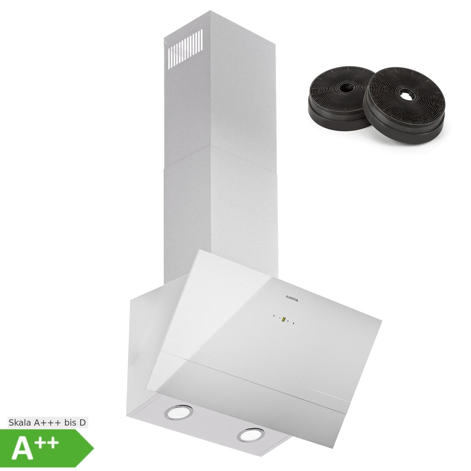 Klarstein Laurel 60 Dunstabzugshaube 60cm Abluft Weiß LED Touch