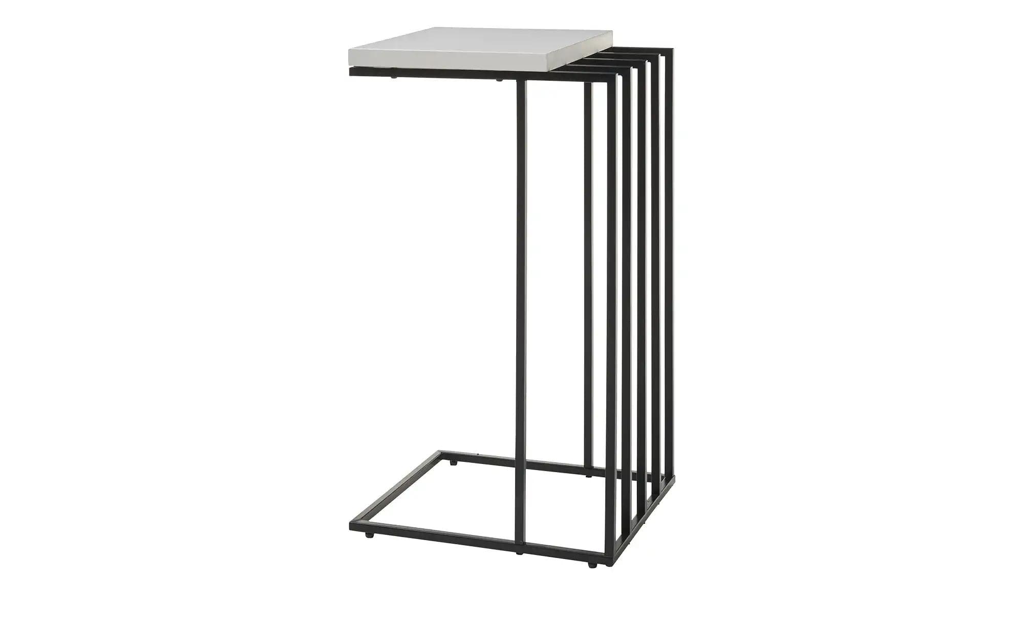 MCA Furniture Juba Couchtisch Beistelltisch - Weiß Matt/Metall Schwarz