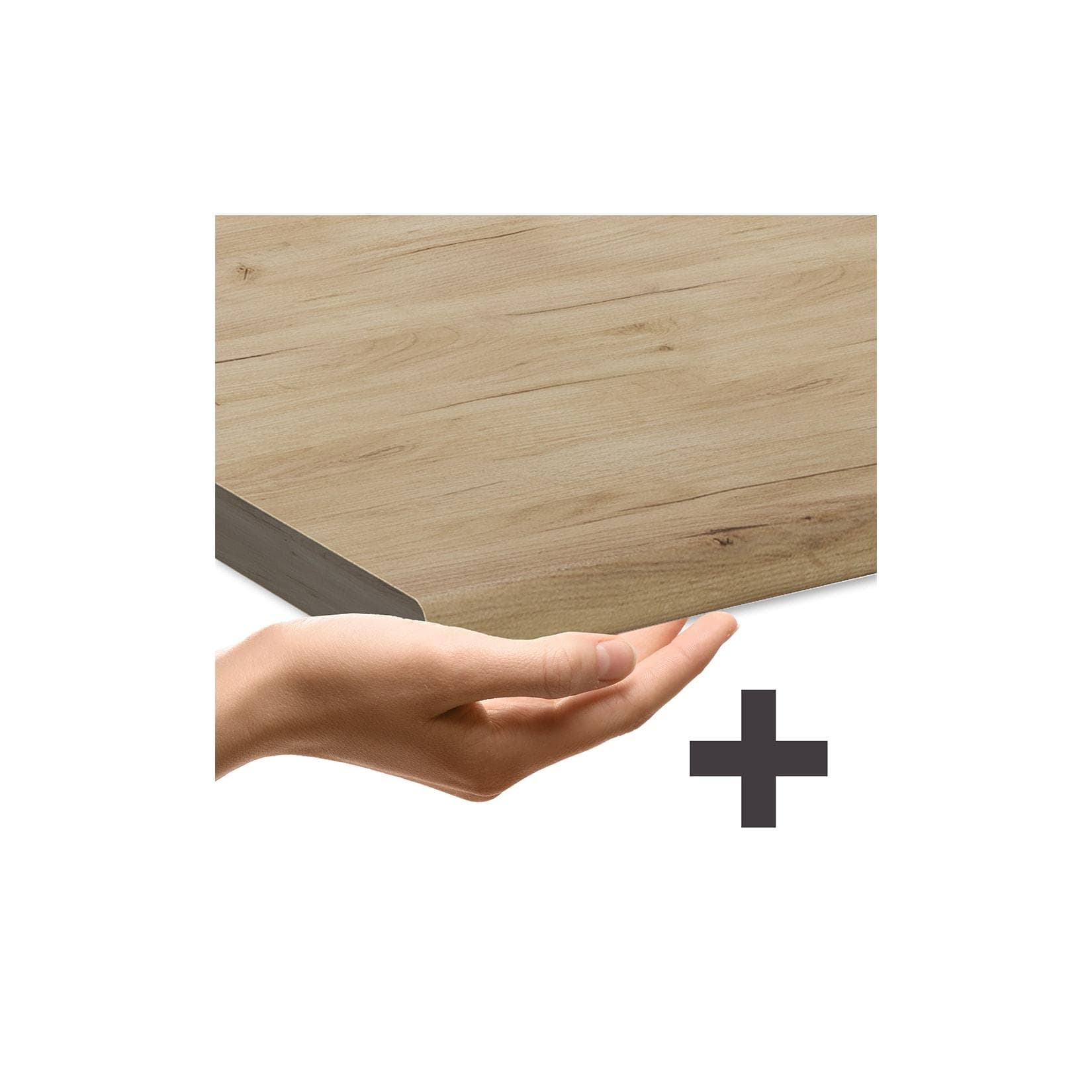 Schwarzer Unterschrank Beton-Optik mit Goldkraft Eiche