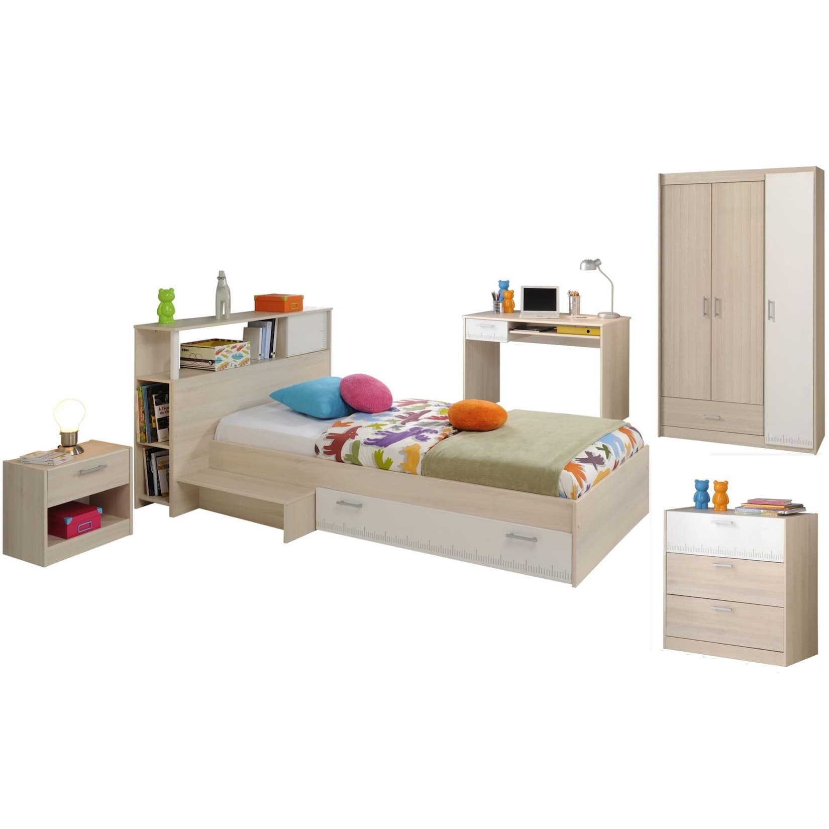 Parisot Jugendzimmer-Set 6-tlg. Charly 9 Akazie-Weiß