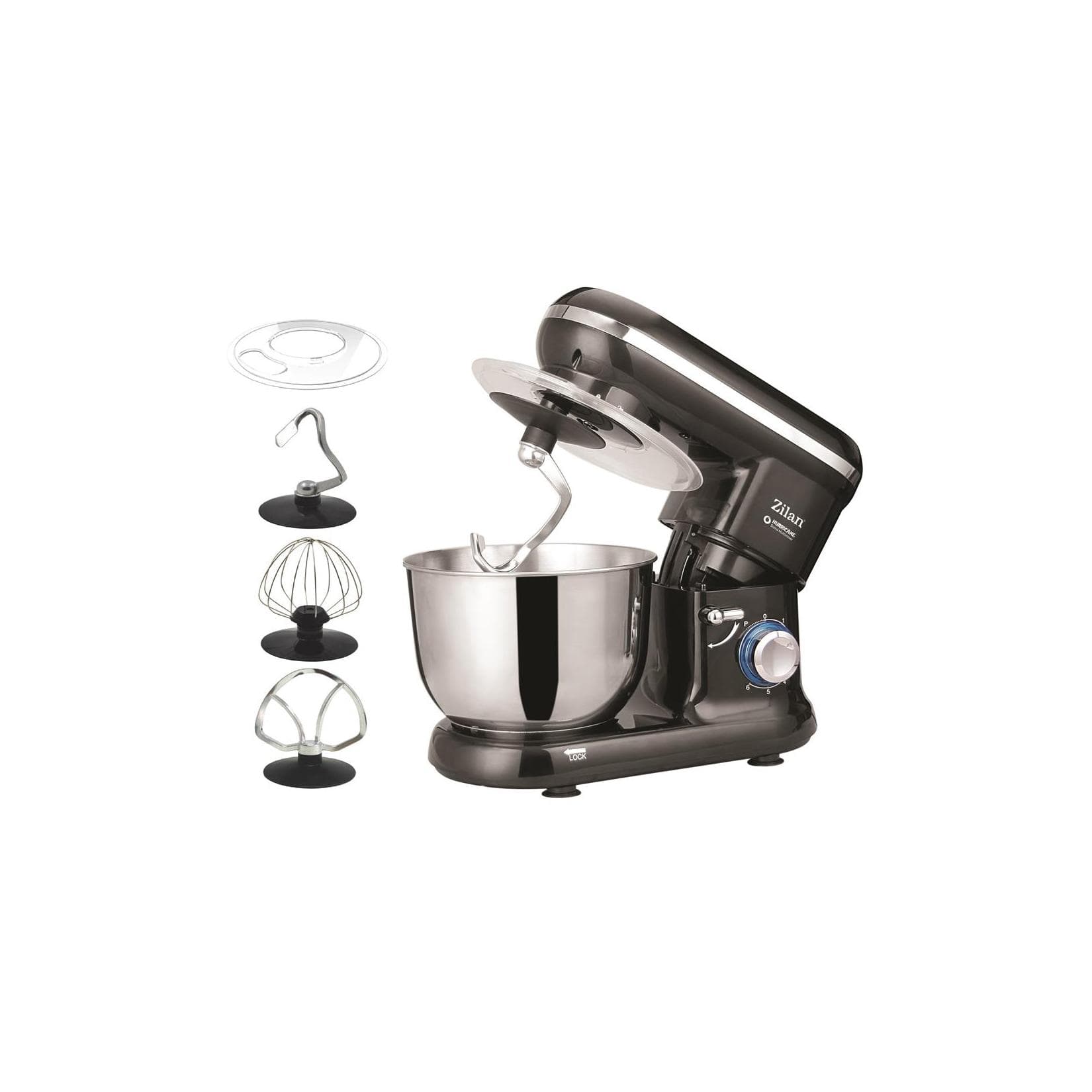 Zilan Küchenmaschine 1000 Watt 6 Stufen Pulsfunktion 4,5L