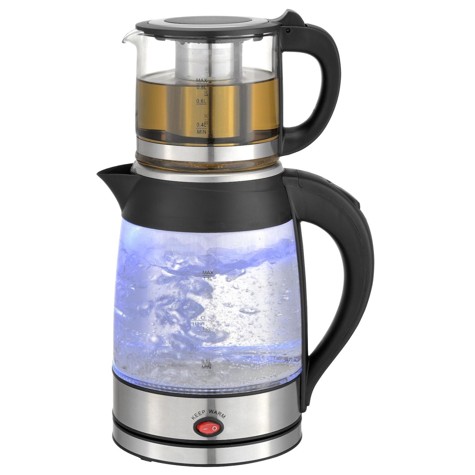 Zilan Teekocher 1.8L 2200W Edelstahl Glas BPA-Frei