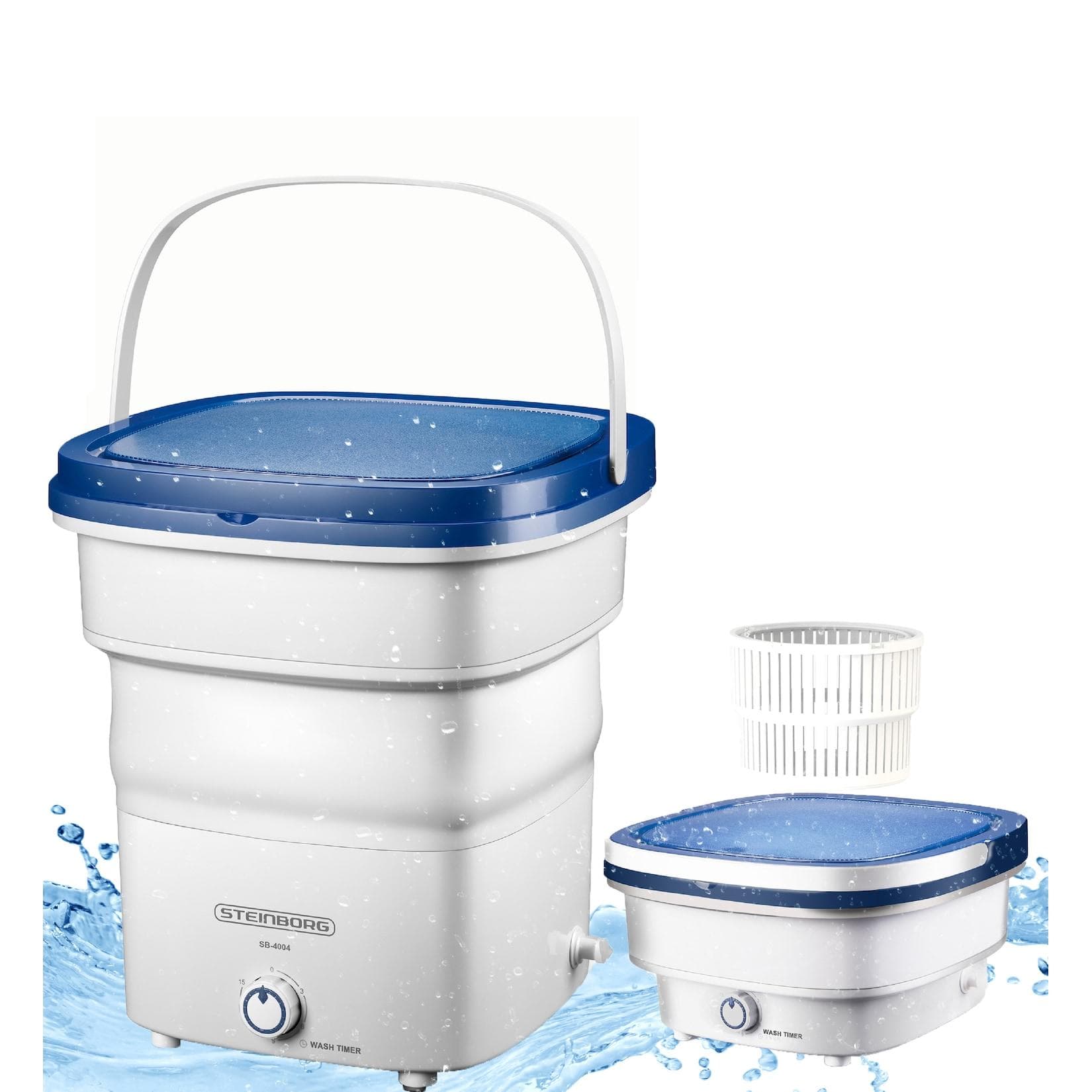 Steinborg Faltbare Mini Waschmaschine 1.5KG Camping Weiß