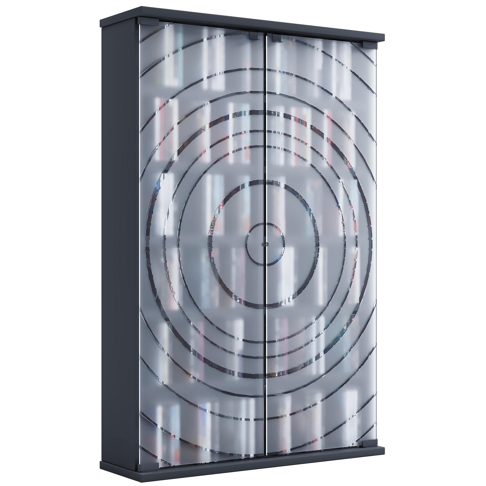 Holz-CD- und DVD-Regal mit Glastür