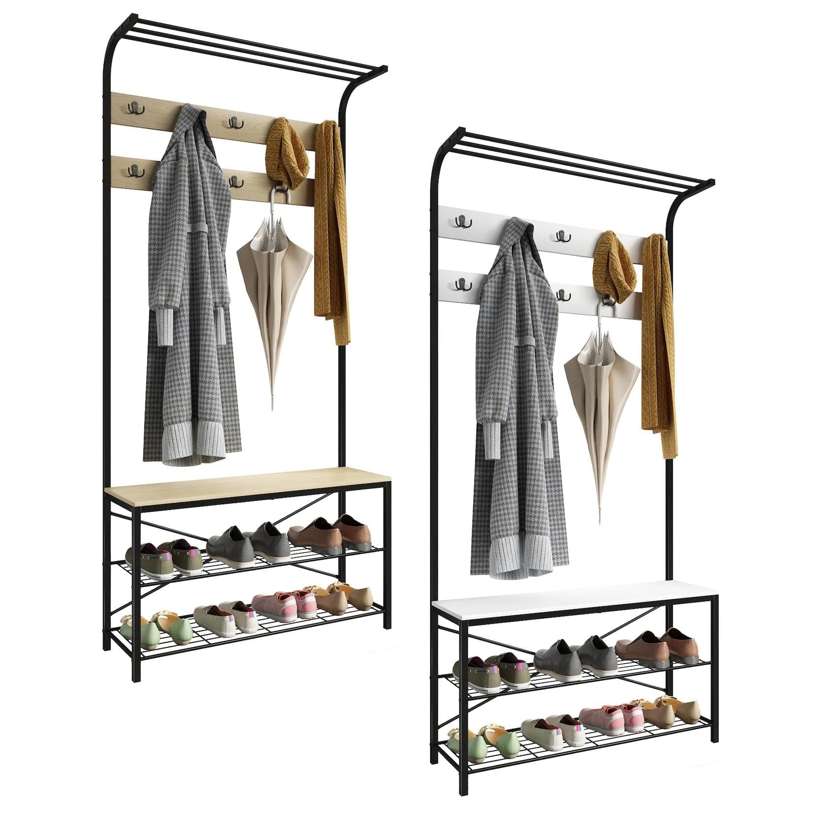 Metall Garderobenständer mit Schuhregal