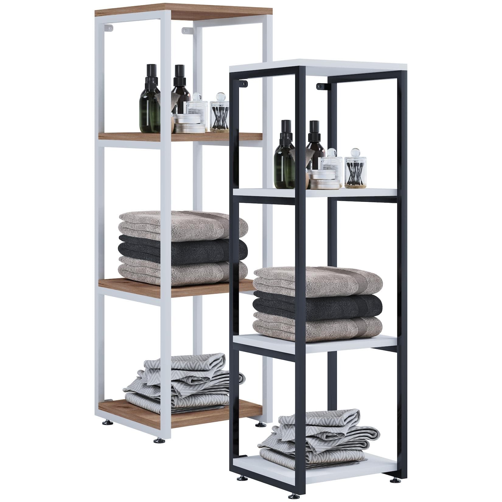 Holz Badhochschrank mit Regal