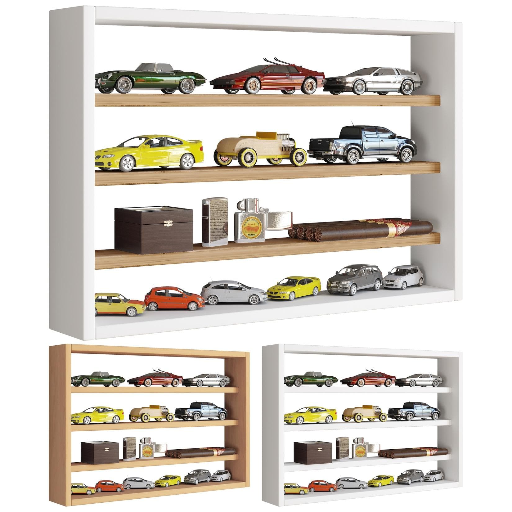 Hängevitrine aus Holz | Wandregal mit Glasfront