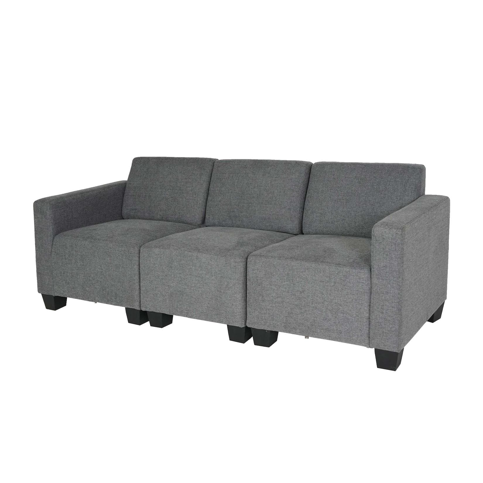 Modular 3-Sitzer Sofa Couch Moncalieri Stoff/Textil Grau