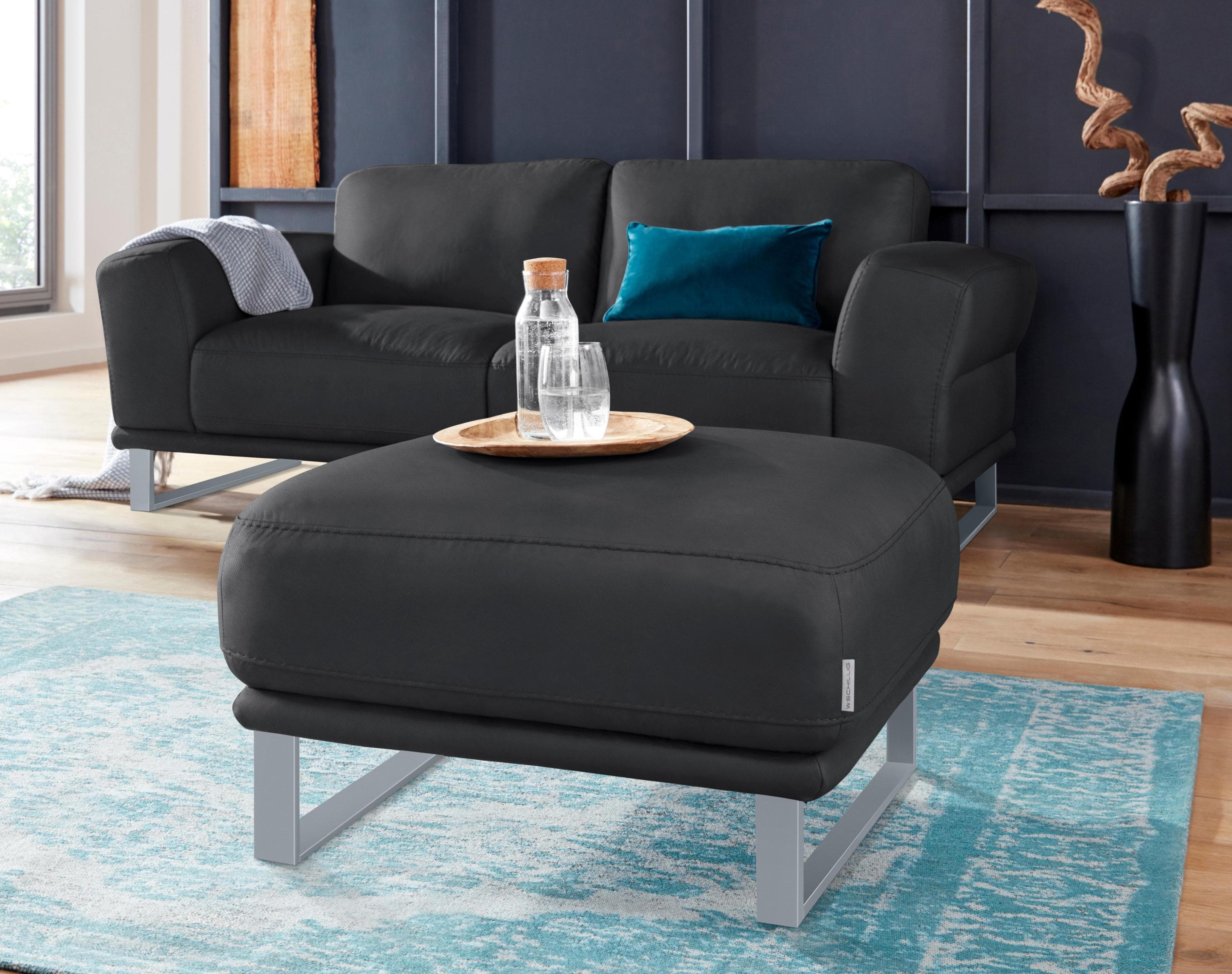 W.SCHILLIG Hocker Montanaa Schwarz Metallkufen