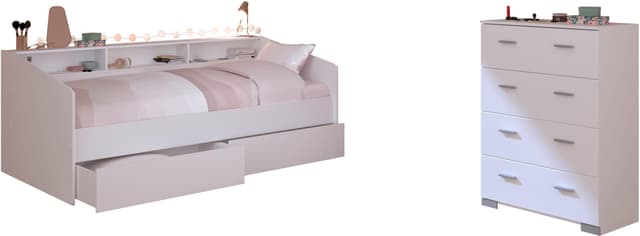 Jugendzimmer-Set PARISOT, weiß, Spanplatte, Schlafzimmermöbel-Set