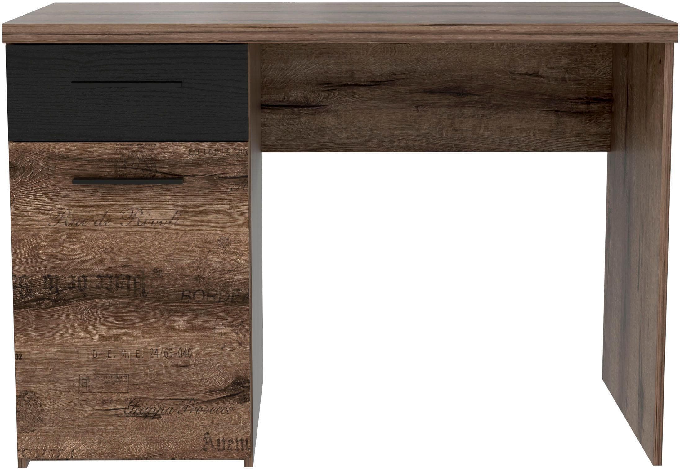 Kinderschreibtisch mit Schublade in Script-Schlammeiche