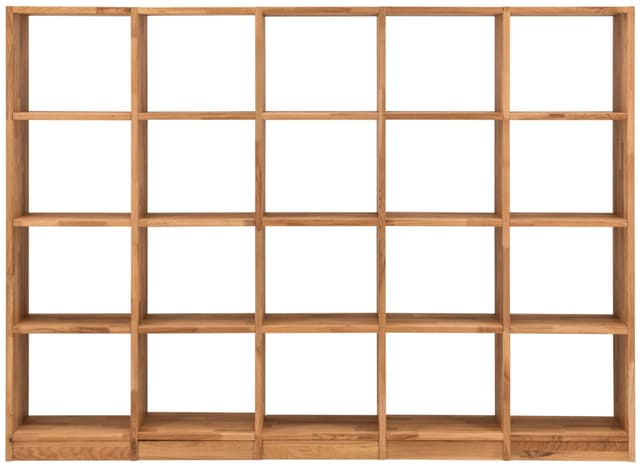 Massives Wildeichenholz Regal mit 20 Fächern