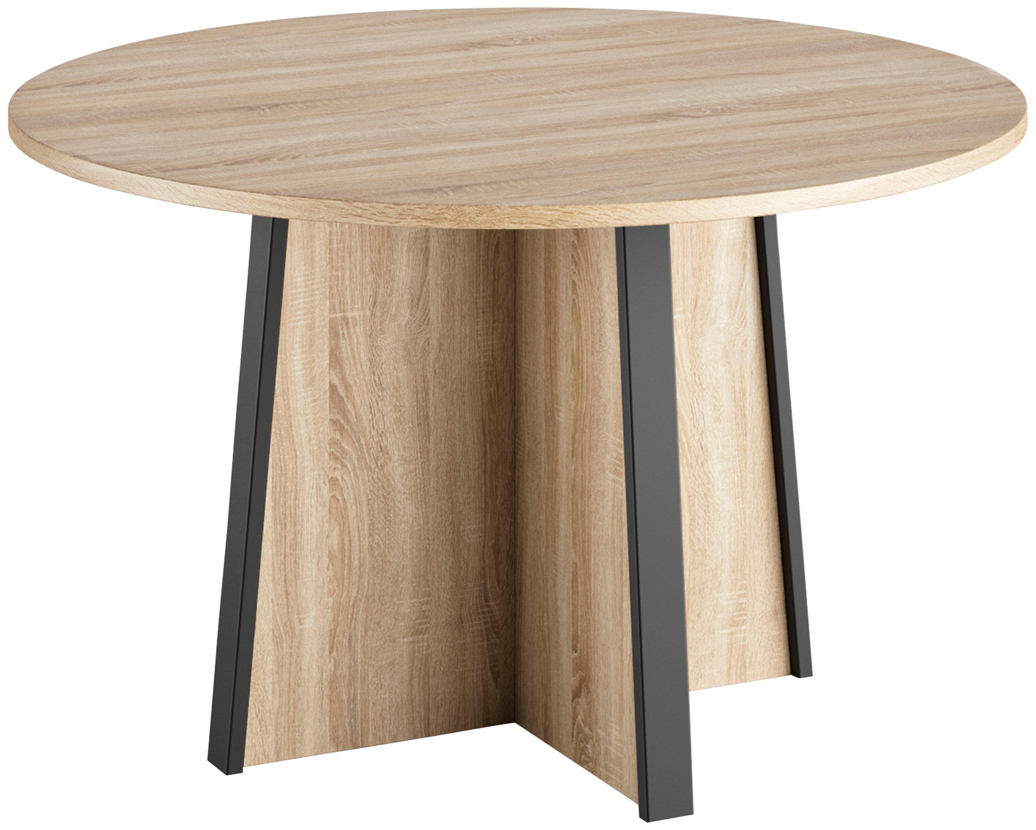 Konferenztisch GAMI MAMBO Eiche Sonoma/Schwarz 120 cm Rund
