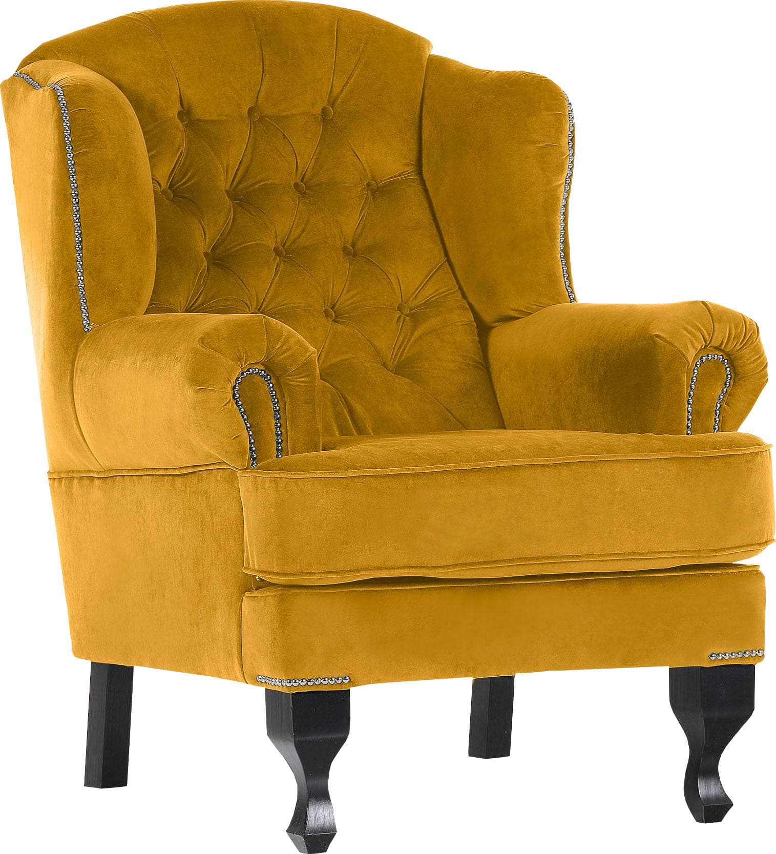 Barocker Ohrensessel aus Samt