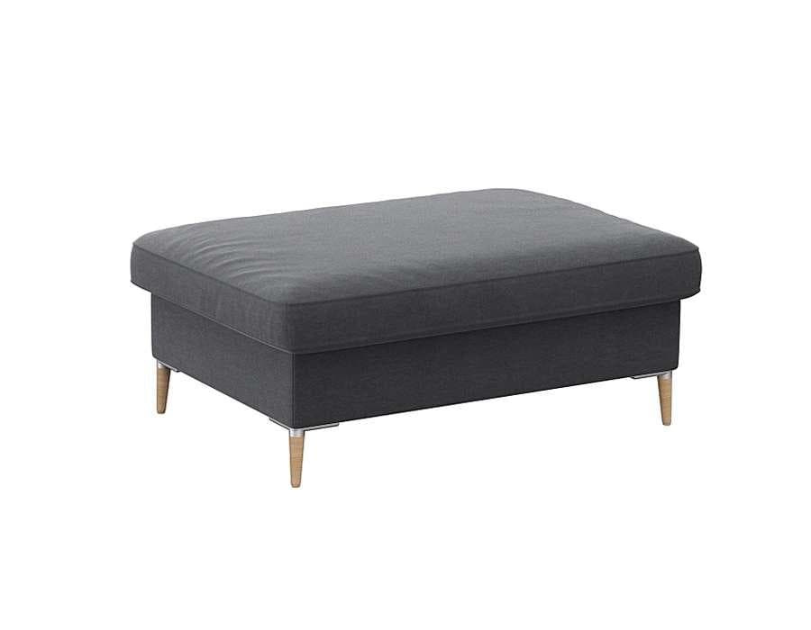 Kaltschaum Pouf mit Aluminium- und Eichenfüßen