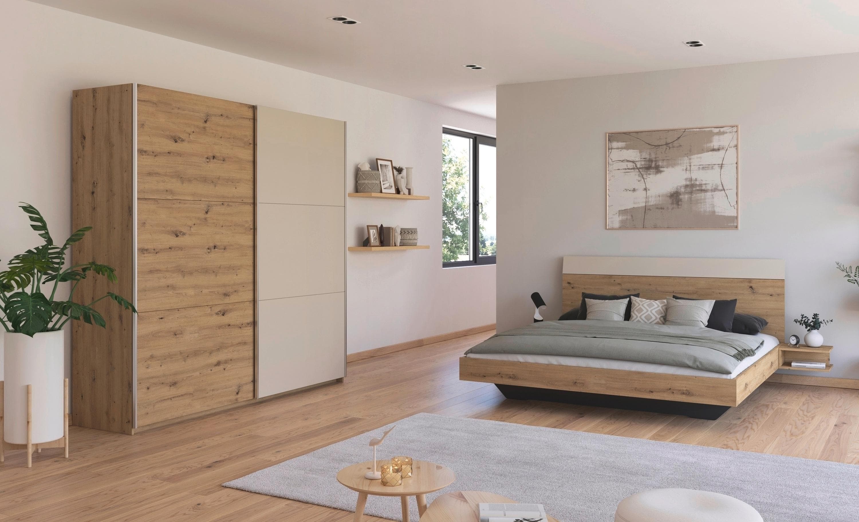 rauch Schlafzimmer-Set Monza, mit Schwebetürenschrank Breite 218 cm, Bettanlage in 2 Breiten