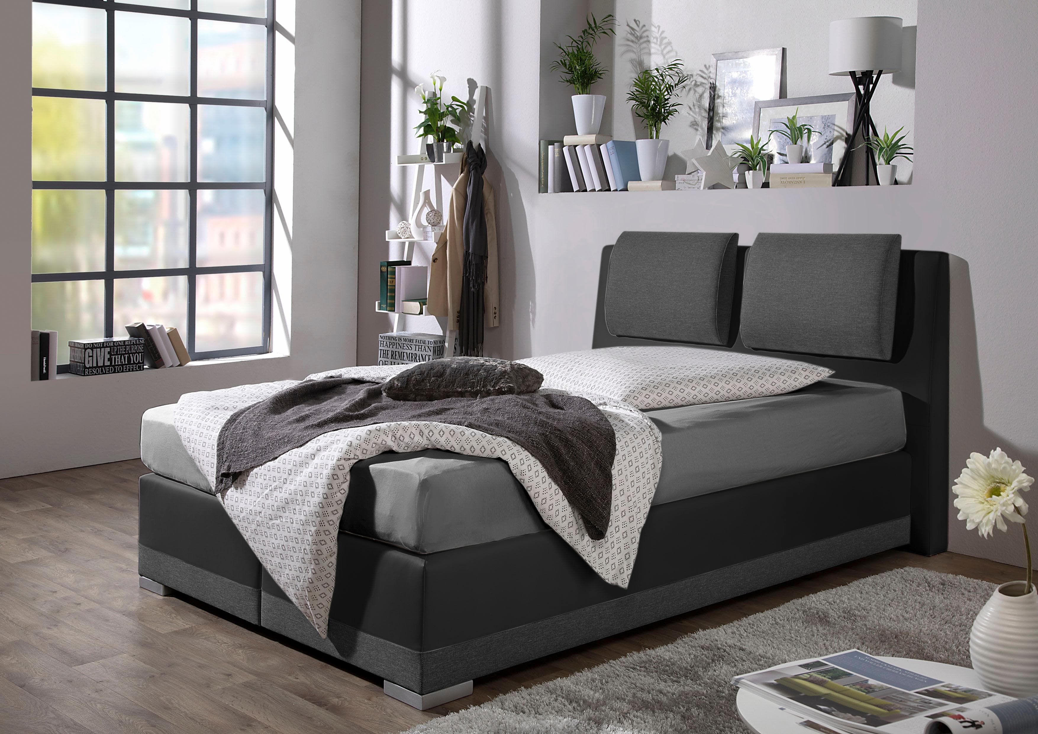 Verstellbares Boxspringbett mit integrierter Kopfstütze