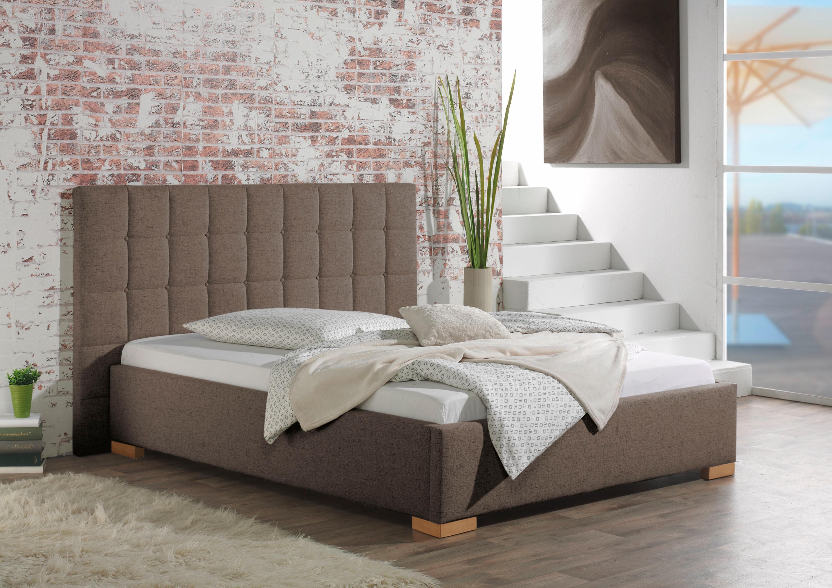 Polsterbett mit Steppung und Knopfheftung - Mit oder ohne Matratze