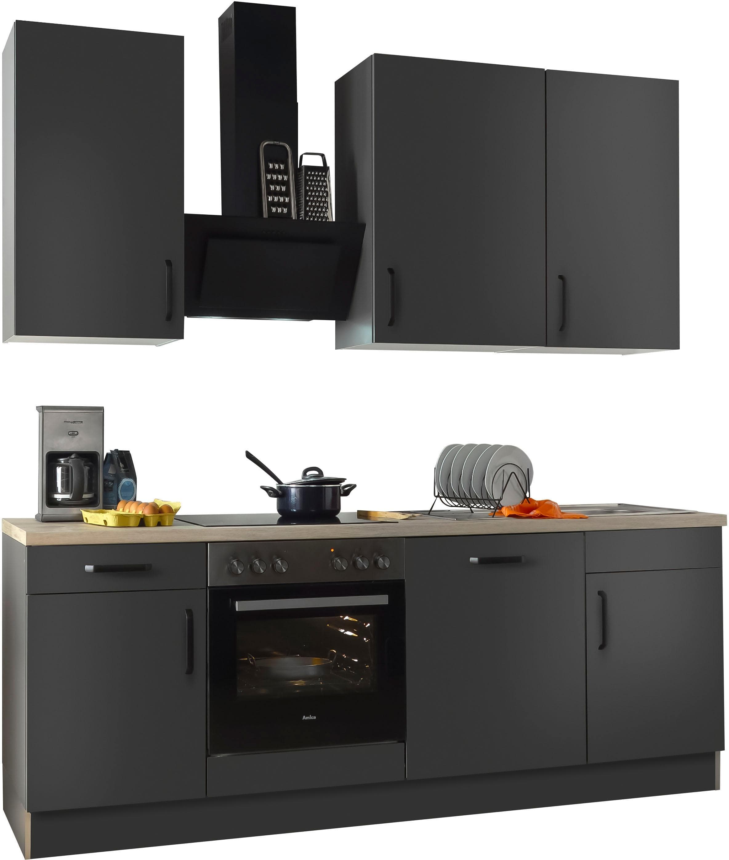 Küchenzeile mit E-Geräten und Soft-Close