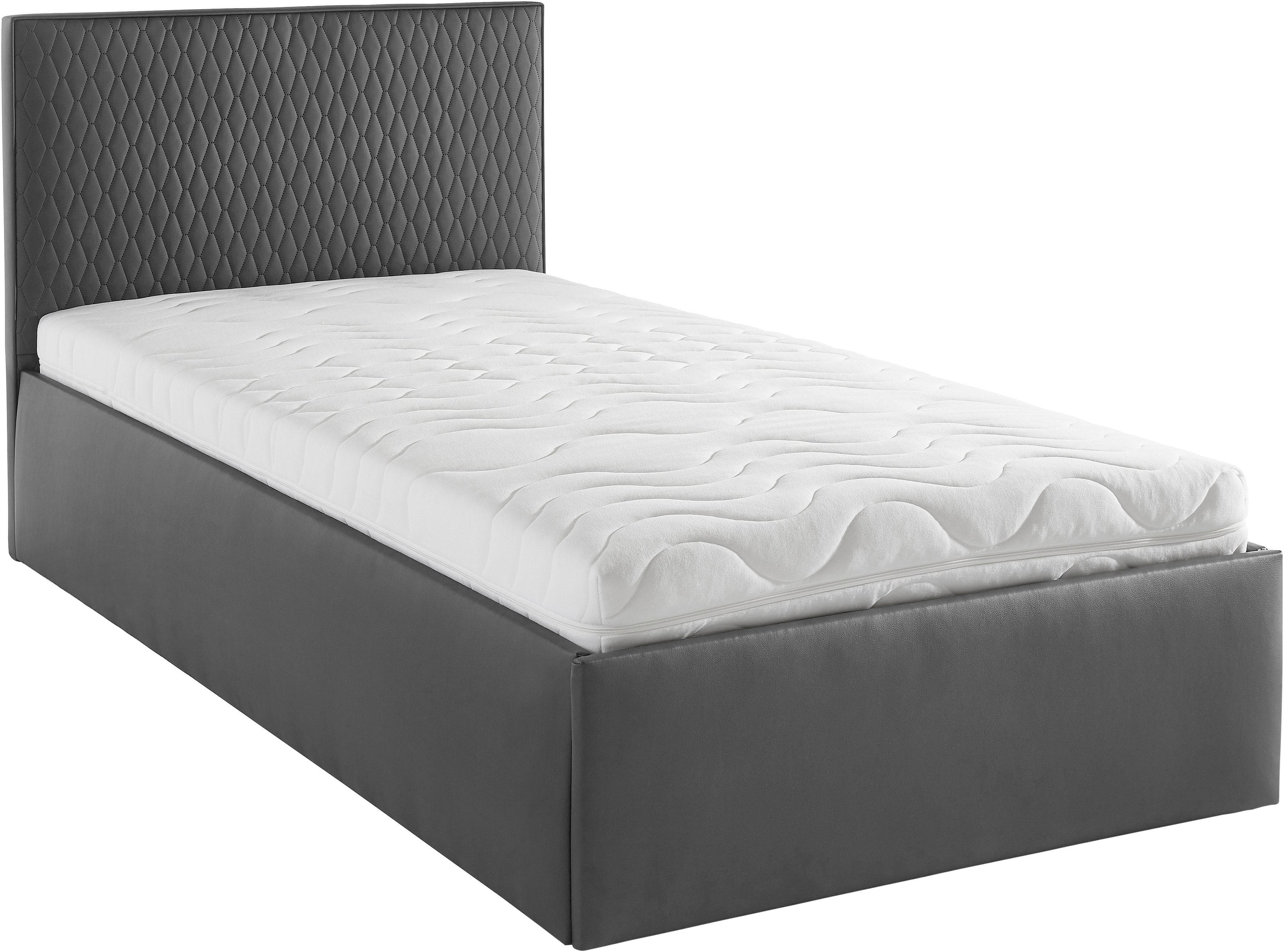 Westfalia Schlafkomfort Polsterbett Grau mit Bonnell-Federkernmatratze