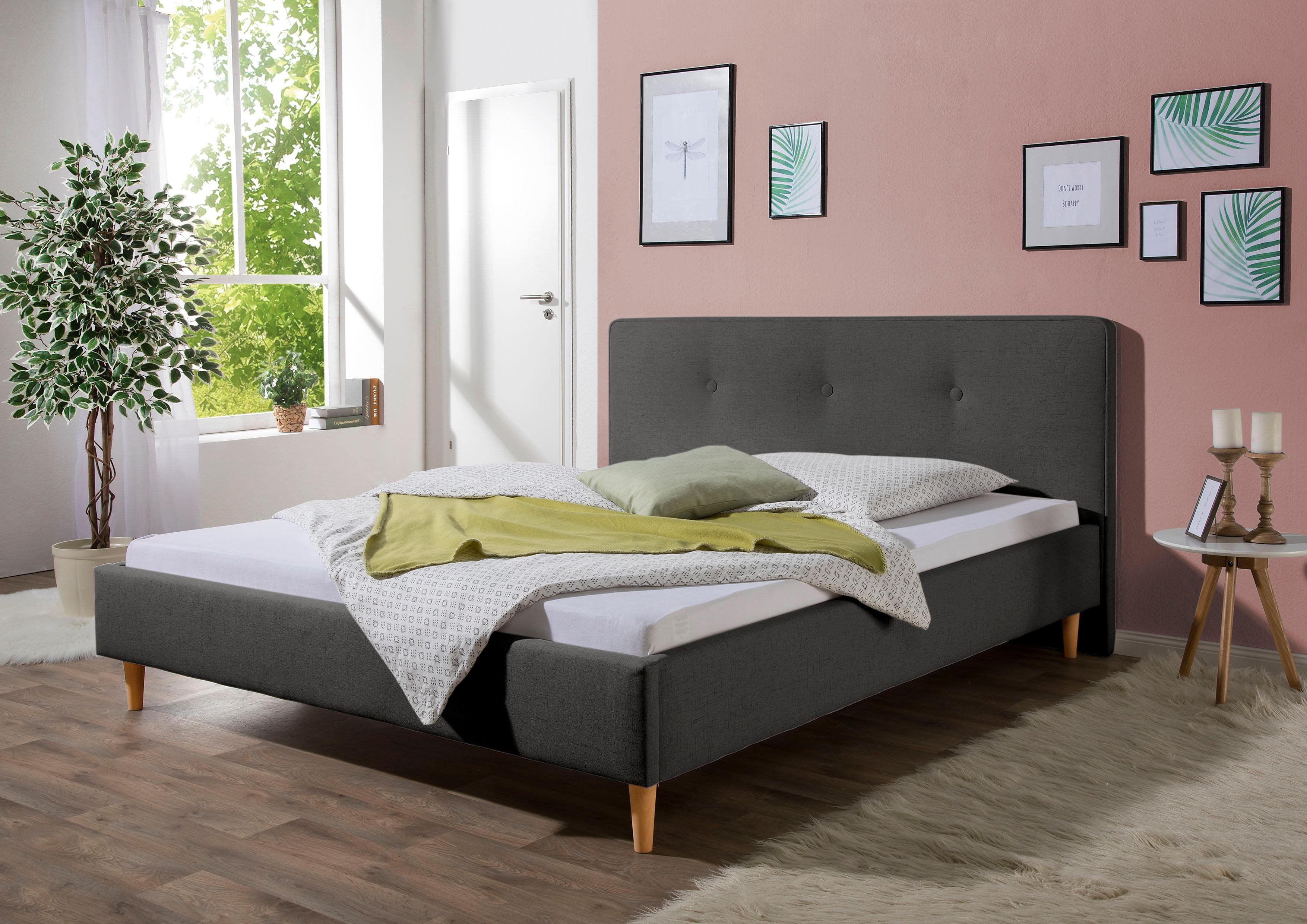 Maintal Polsterbett Lonepine Grau Klassisch