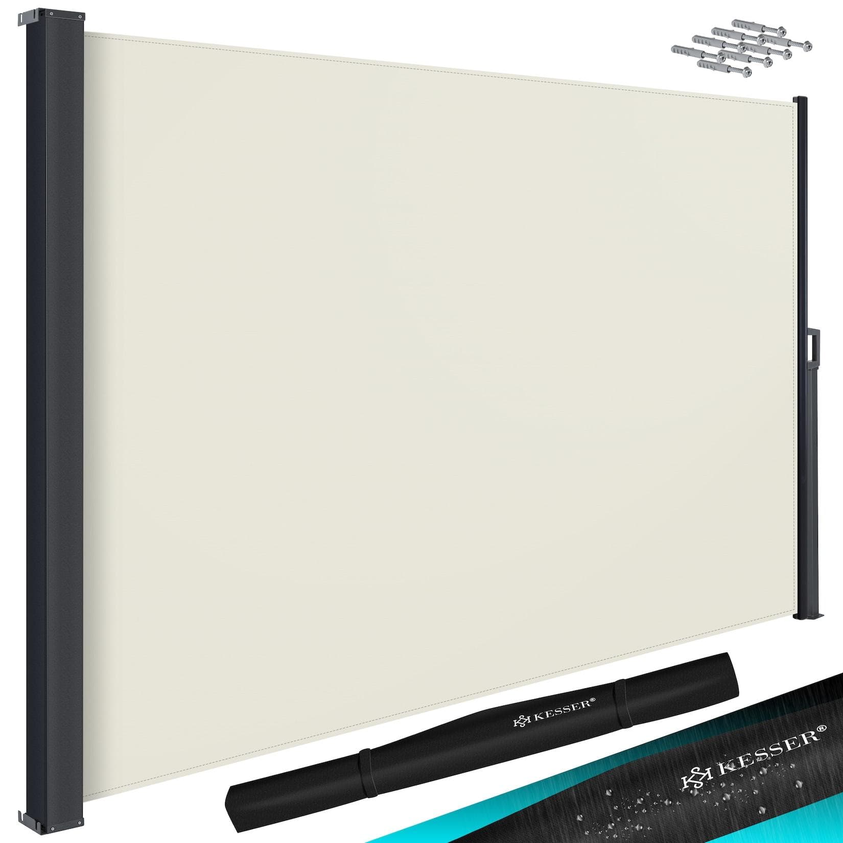 KESSER Seitenmarkise ausziehbar Markise Blickdicht Sichtschutz & Windschutz für Garten Balkon & Terrasse