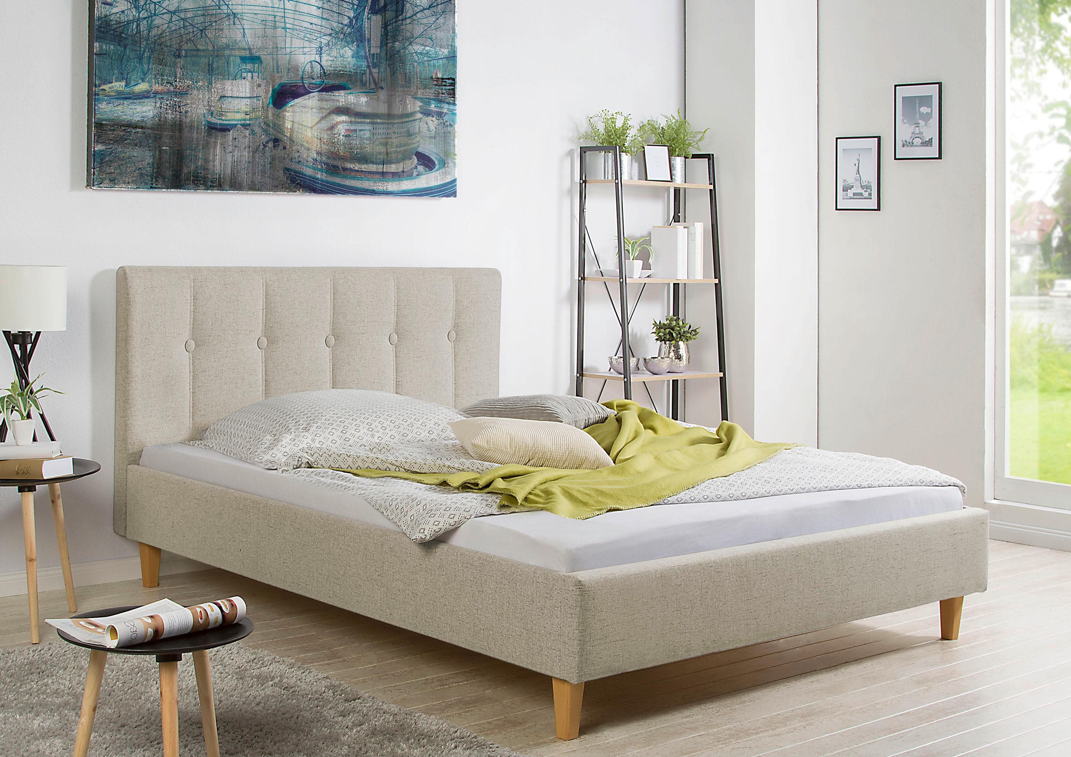 Maintal Polsterbett Leesburg - Komfortables Bett mit Holzfüßen