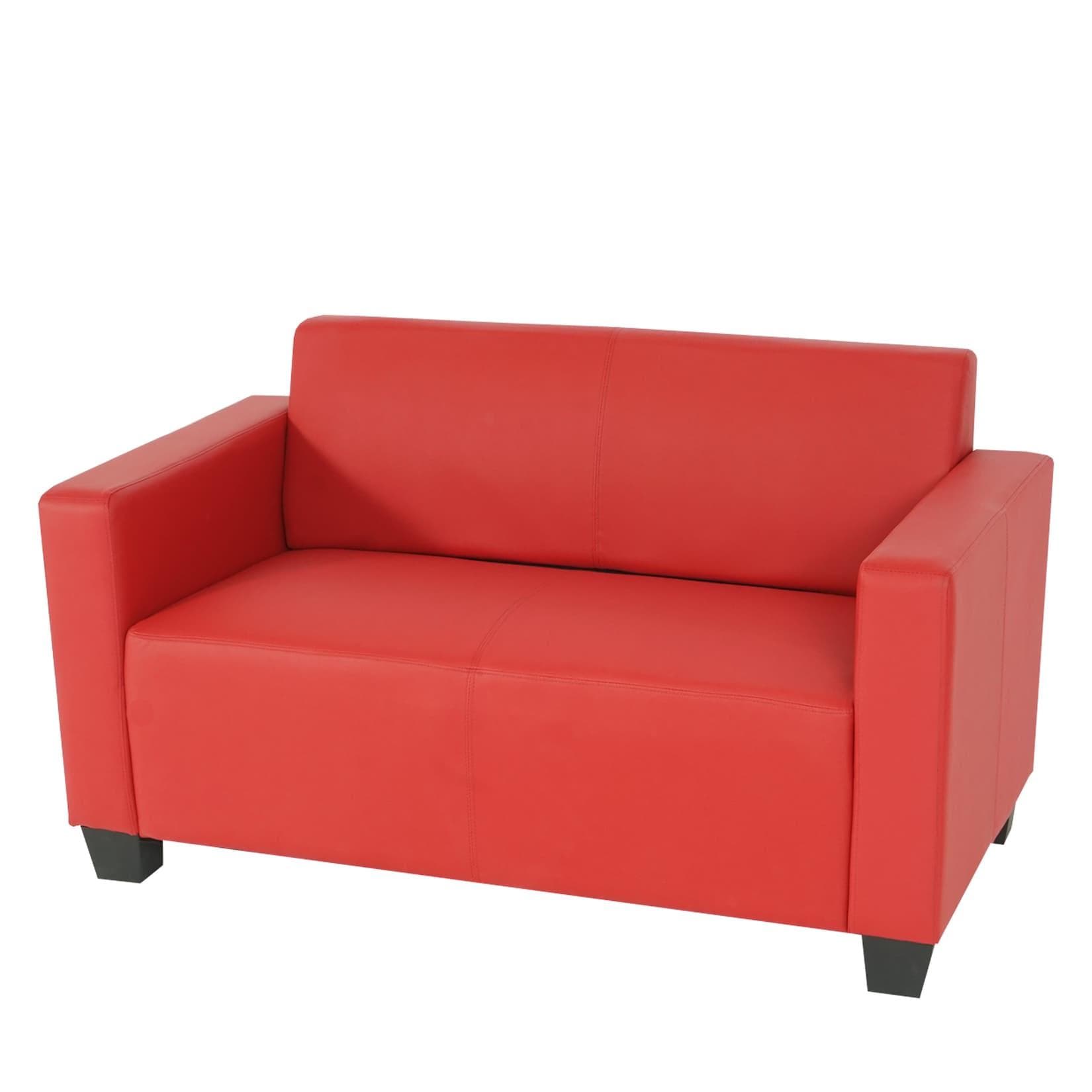 MCW 2er Sofa Couch Moncalieri Loungesofa Kunstleder Rot