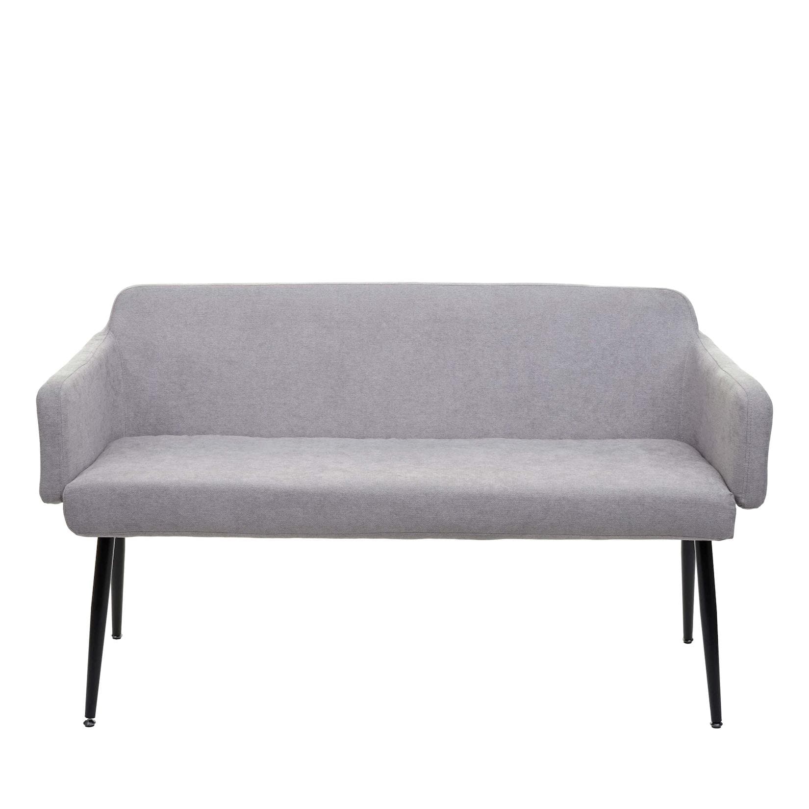 Sitzbank mit Schraubfüßen, Rückenlehne und Armlehnen