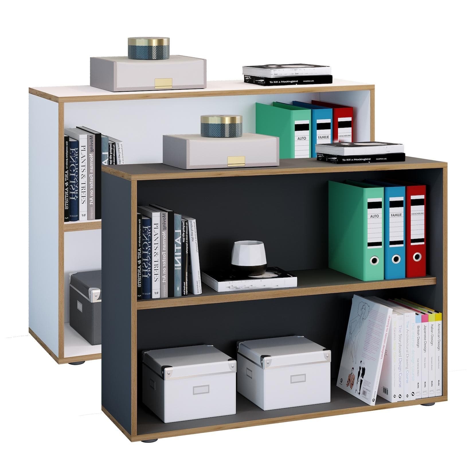 VCM Bücherregal Salia 2fach Weiß Holz Büroregal