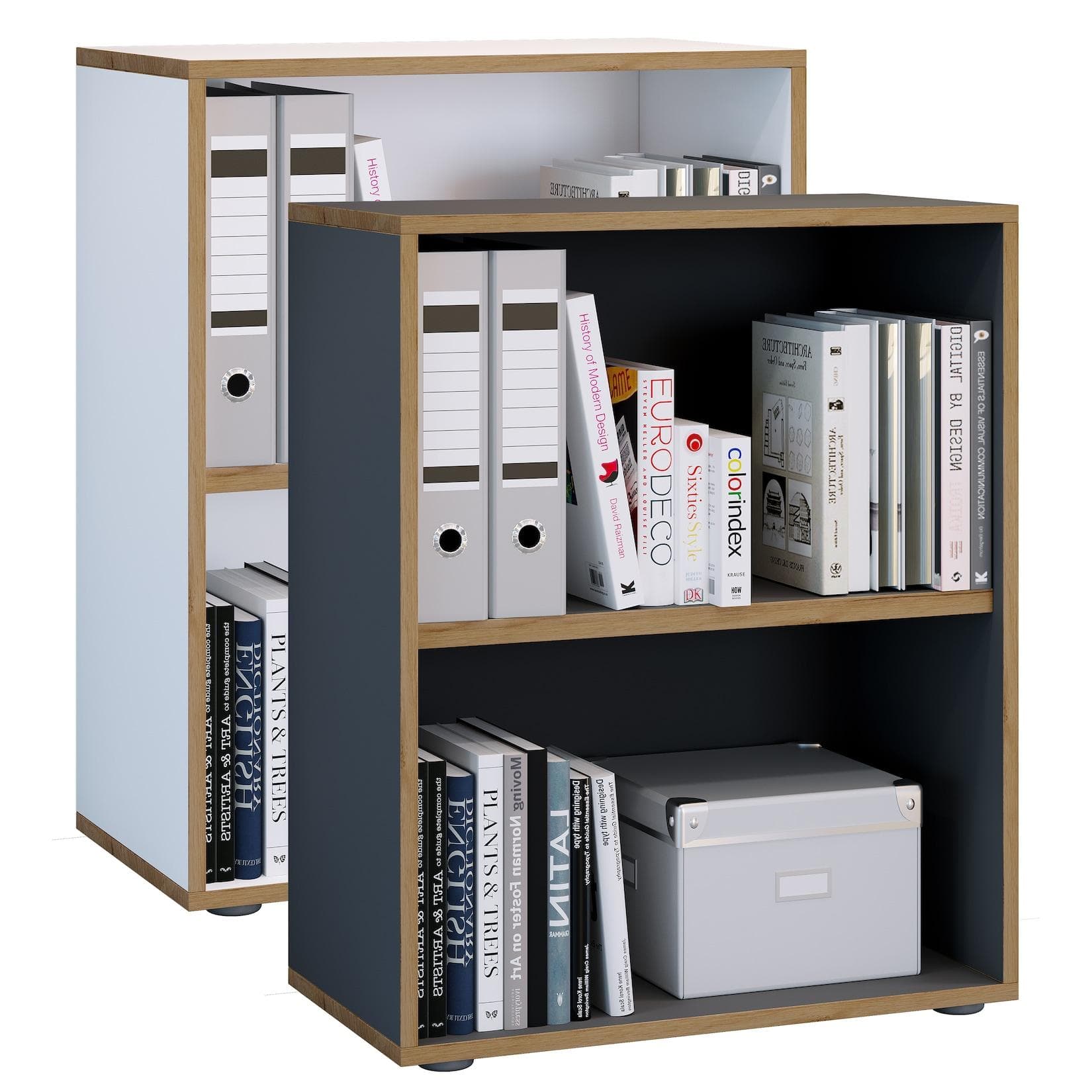 VCM Aktenregal Holz Büro Regal Bücher Ordner Aktenregal Salia 2f