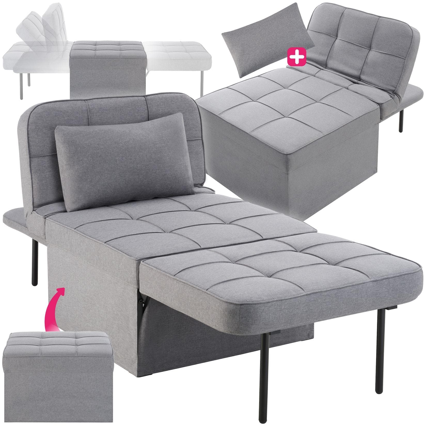 Multifunktionaler Relaxsessel - Hocker, Sessel, Lounger & Bett in einem