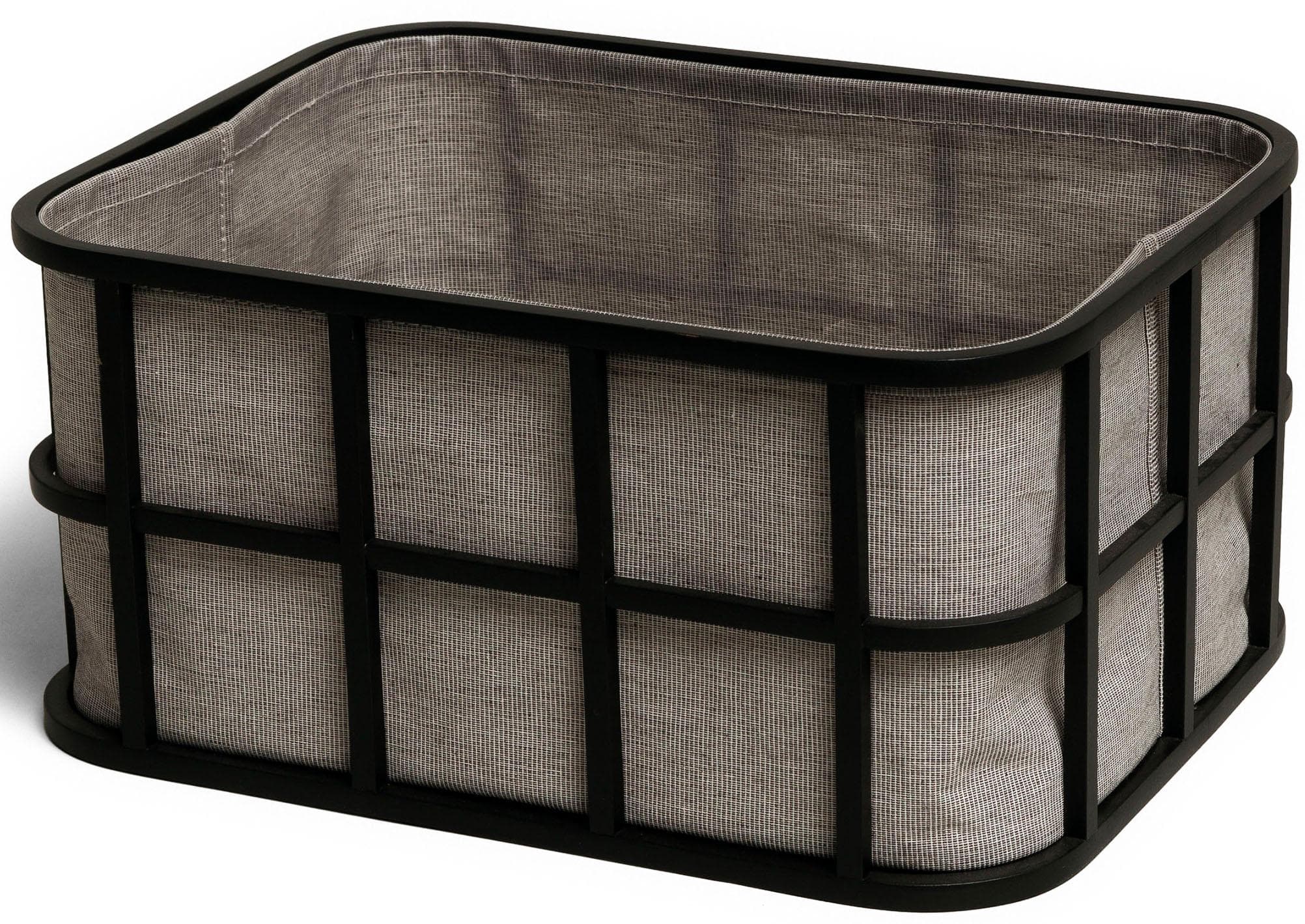 Möve Aufbewahrungsbox aus Bambus in Grau/Schwarz - Mattes Design