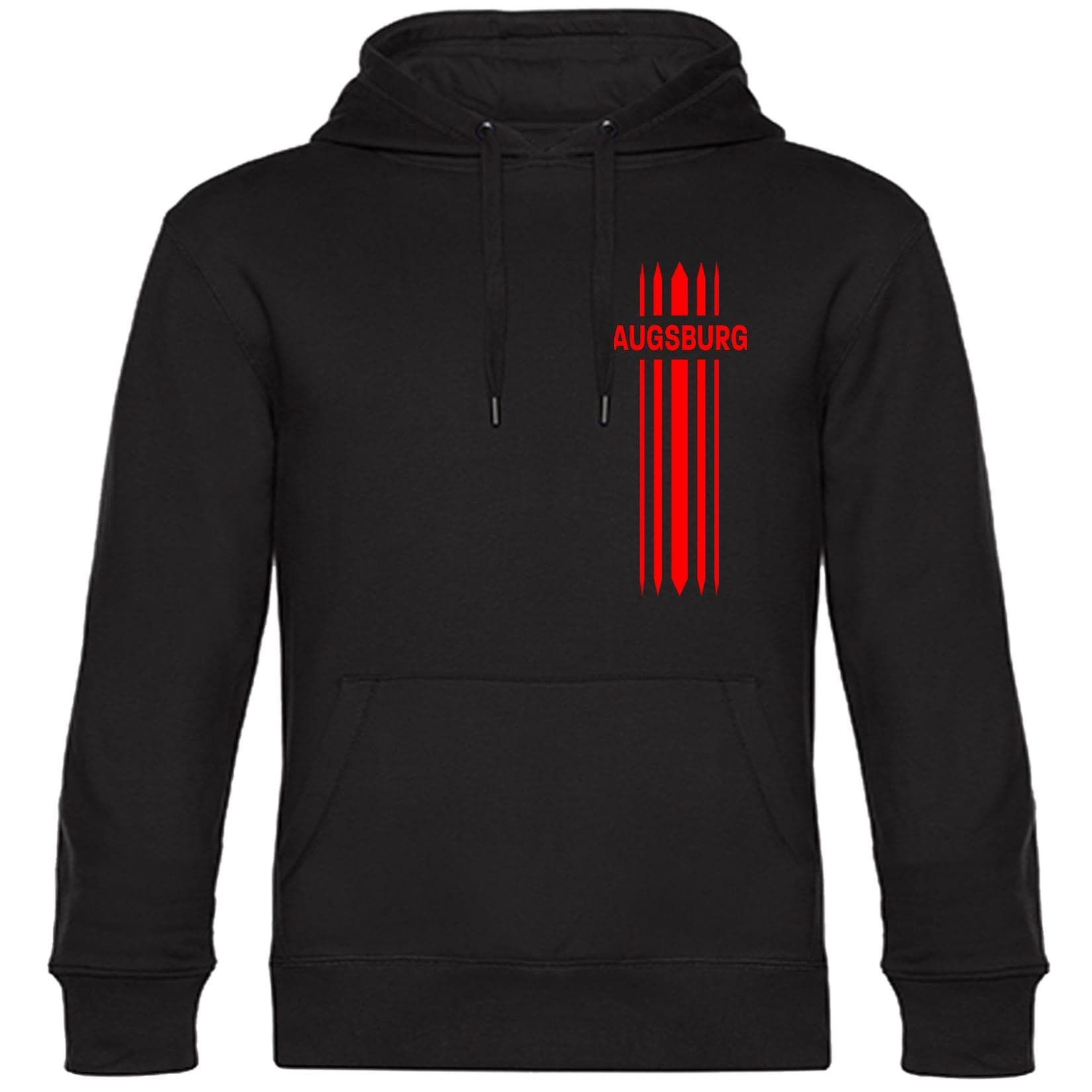 multifanshop Kapuzen Sweatshirt Augsburg Rot Streifen