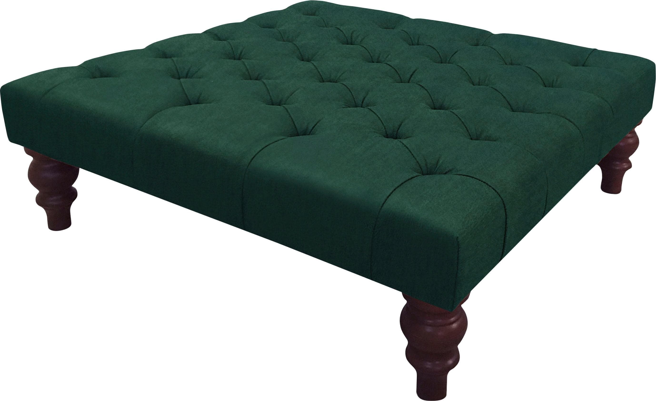 Samtsessel Hocker mit Knopfheftung und changierendem Design