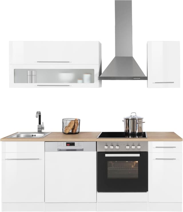 KOCHSTATION Küchenzeile KS-Eton: Erweiterbar, Modernes Design, Metallgriffe