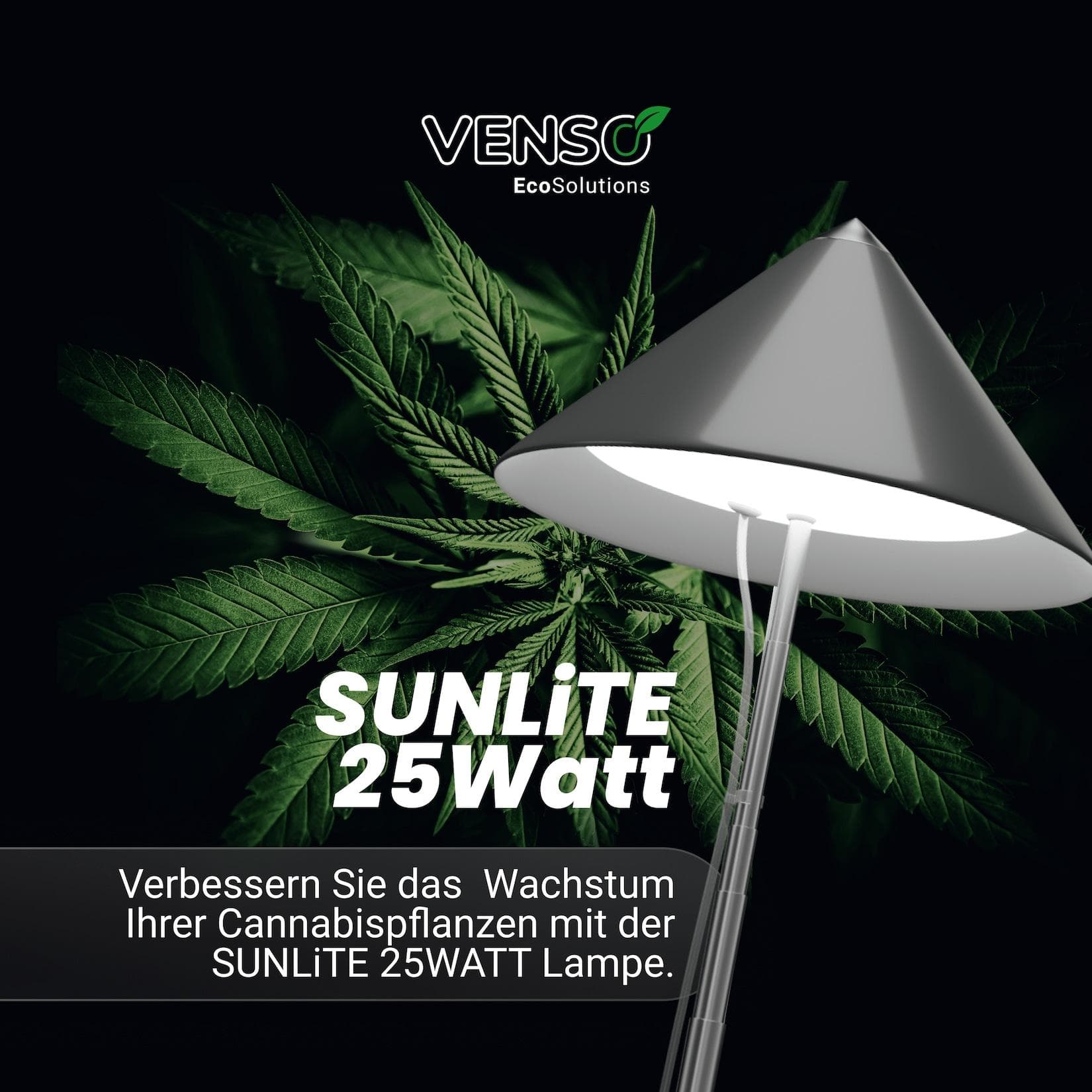 Parus by Venso SUNLiTE XL LED Vollspektrum Pflanzenlampe Grau 25W