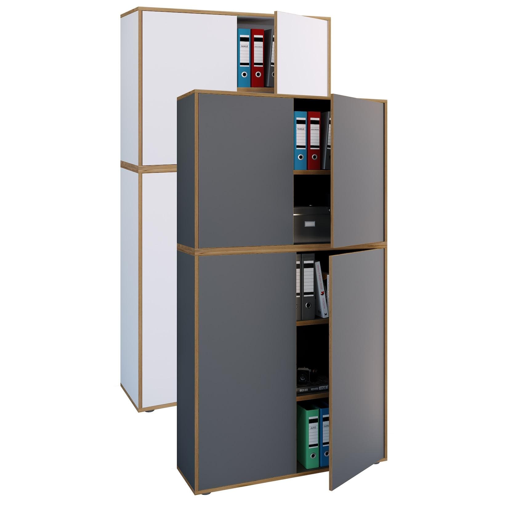 VCM Aktenschrank Büroschrank Salia 5fach Schwarz S0RC2035