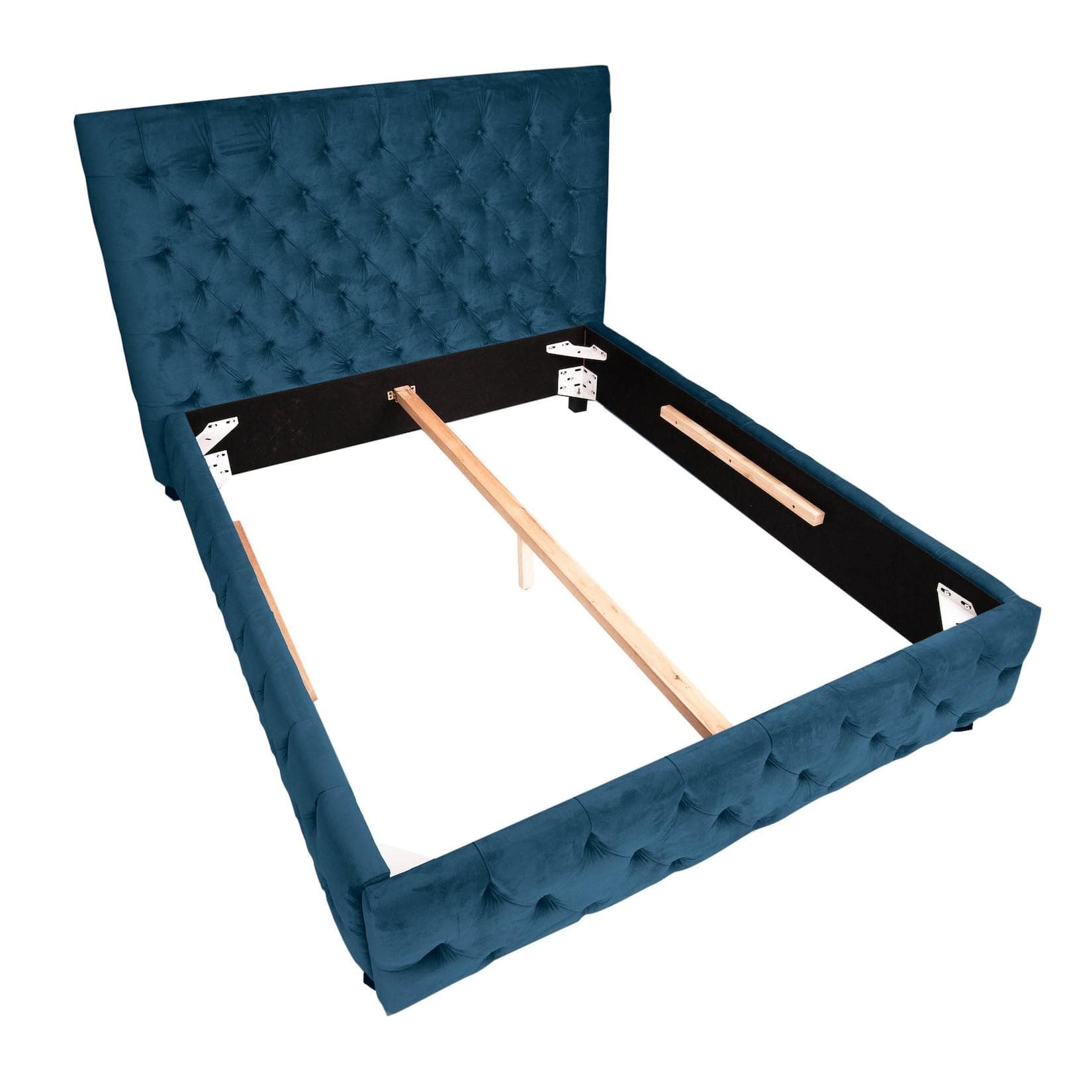 Riess Ambiente Doppelbett Paris 180x200cm Dunkelblau Samt Chesterfield