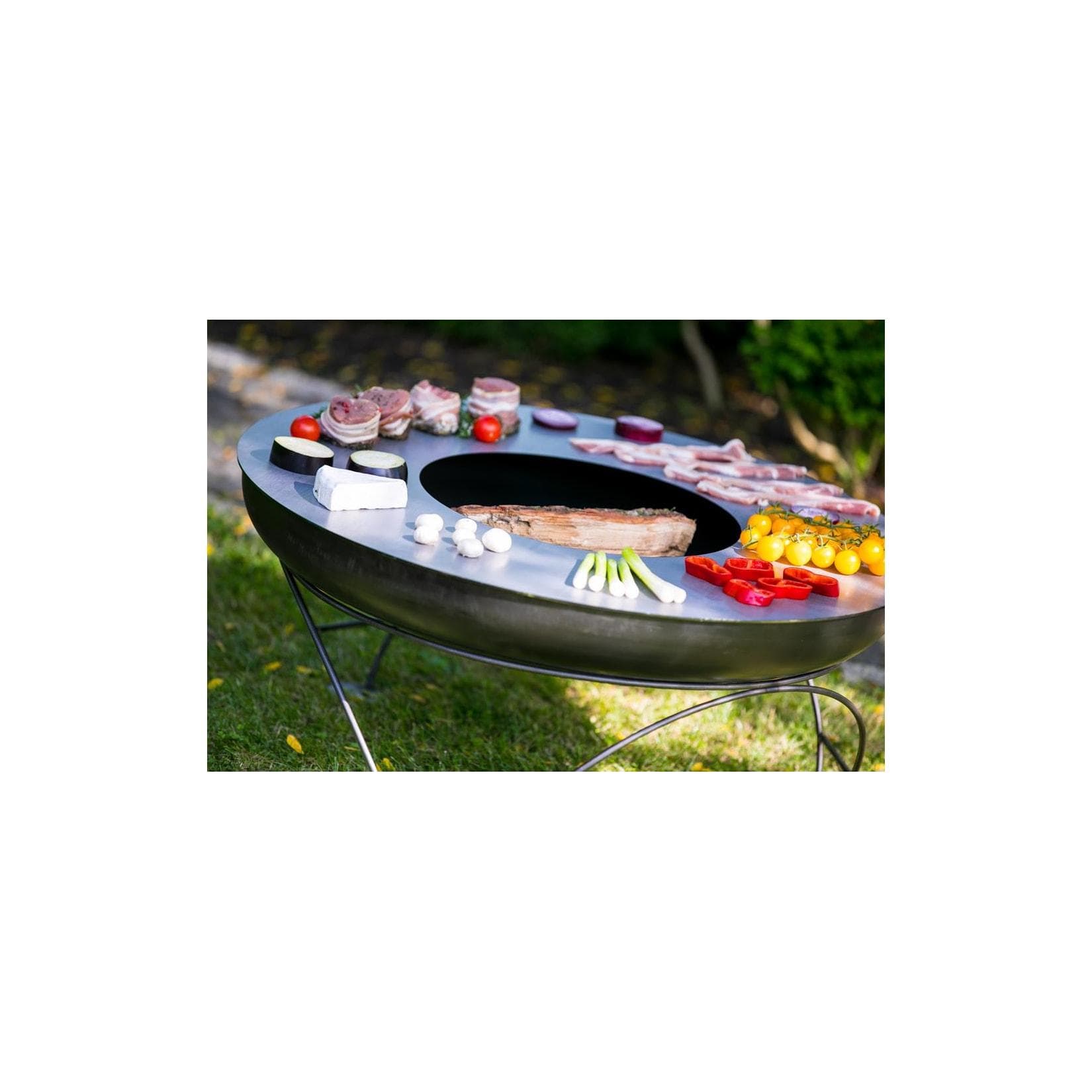 FARMCOOK Bratplatte Grillplatte Feuerplatte Ø 81 CM Stahl