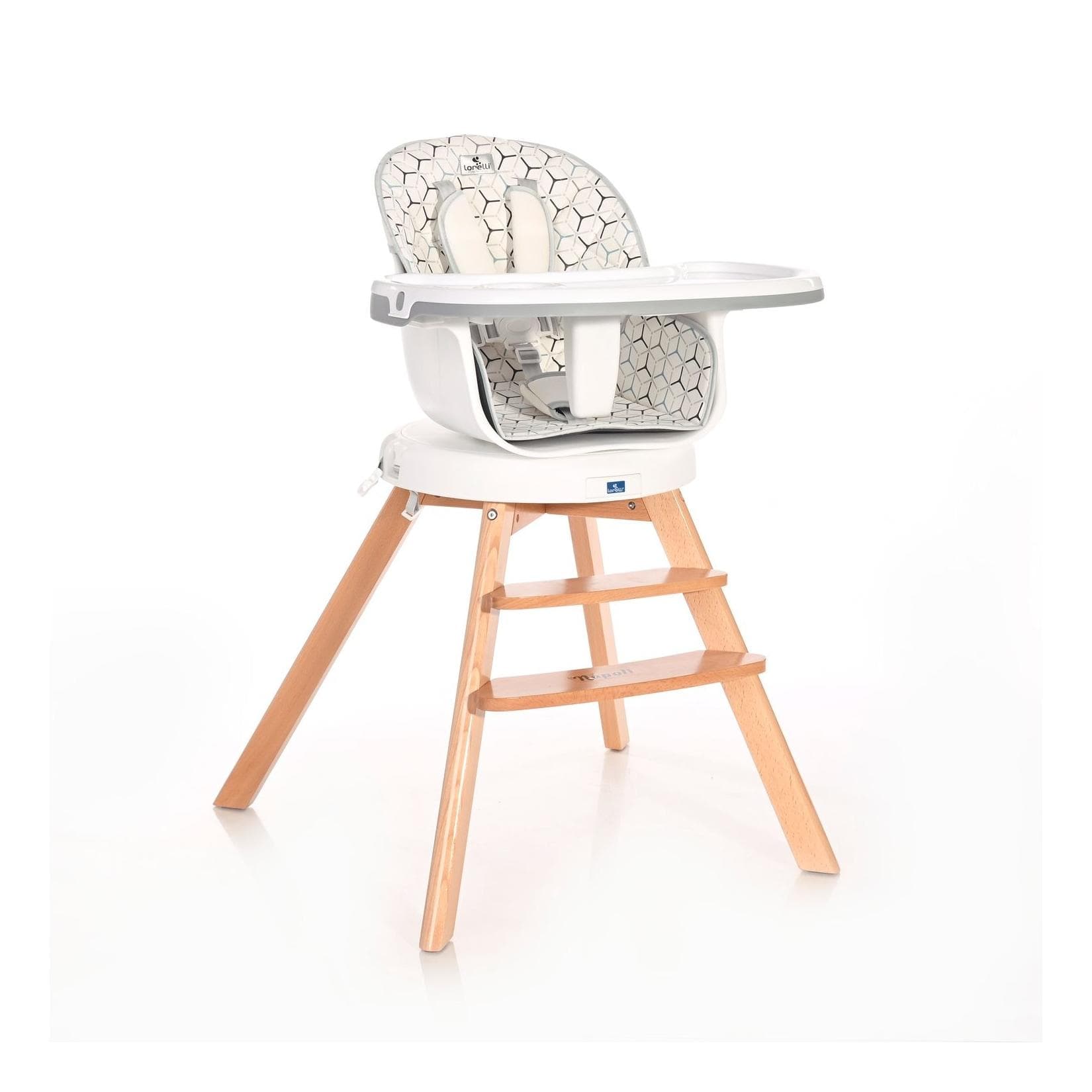 Lorelli Hochstuhl Napoli 3 in 1 Grau/Weiss 360° drehbar höhenverstellbar